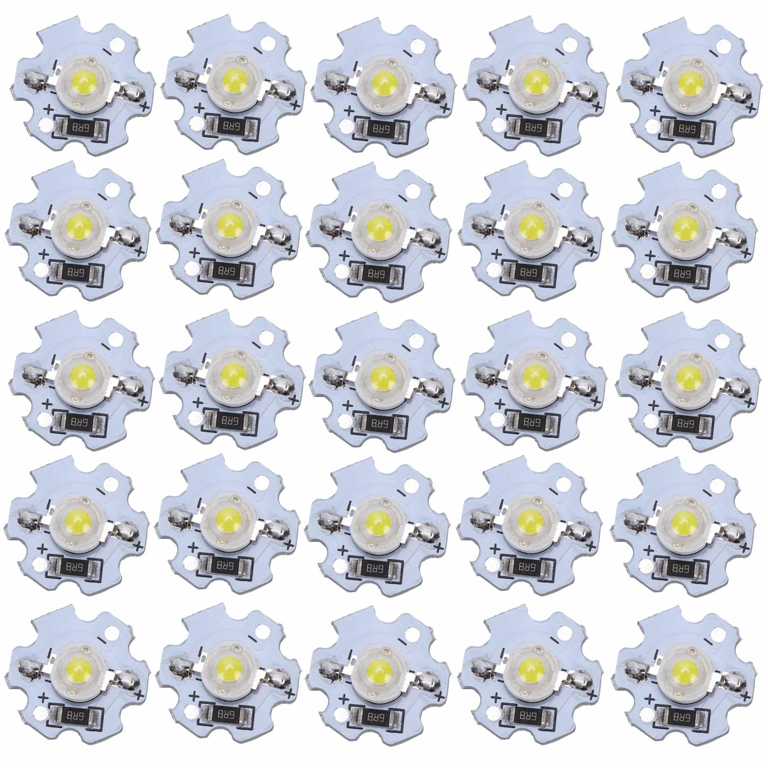 Chipy LED 5V 1W 200LM 25 Sztuk Białe do Majsterkowania dla Wysokomocowych Lamp Oświetleniowych Latarni i Światła Modelującego