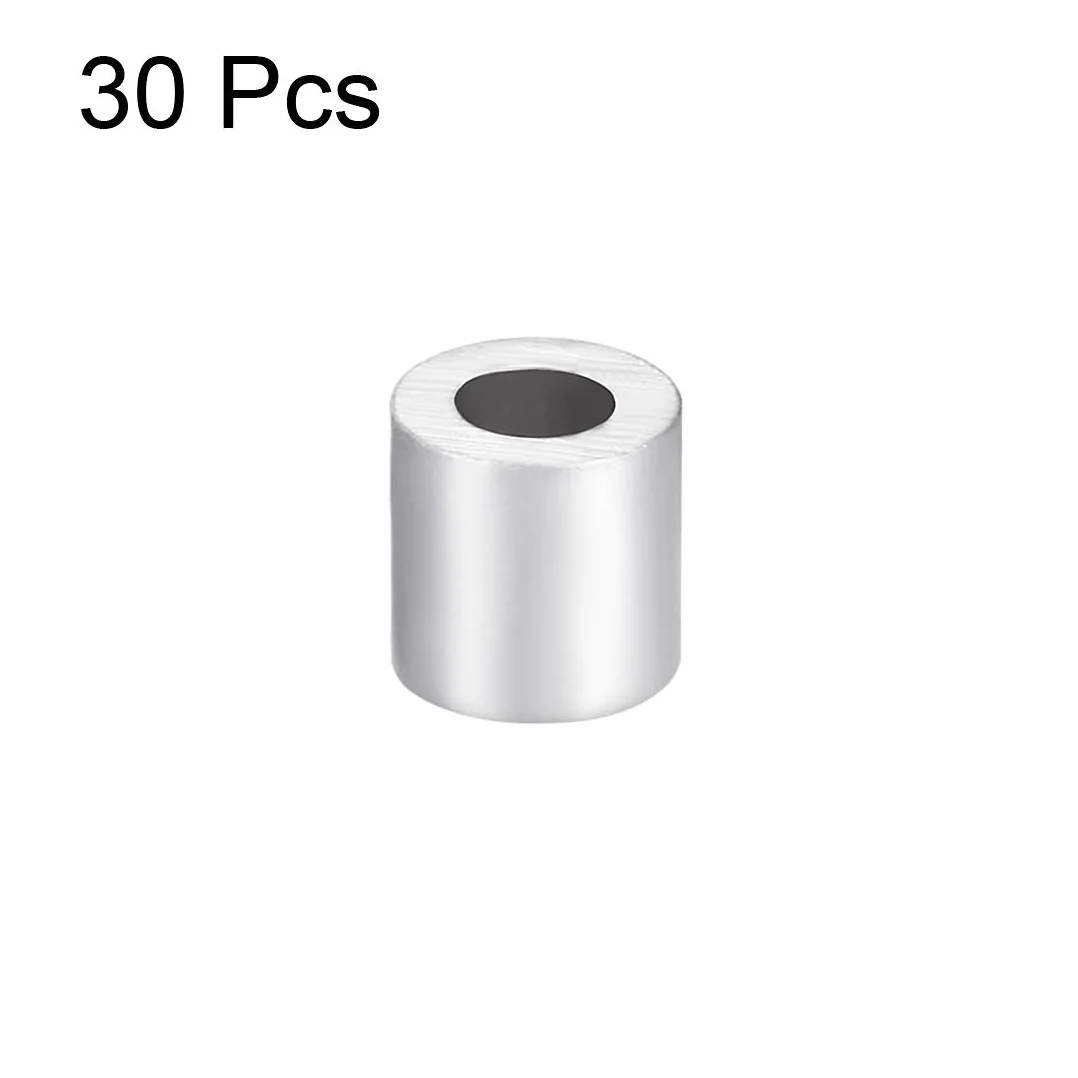sourcing map 30 szt. M3 stop aluminium tuleja 3 mm linka druciana zacisk zatrzaskowy