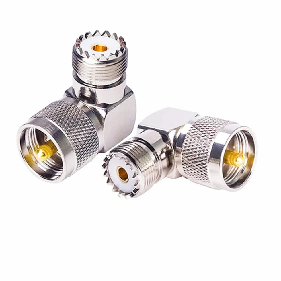 DollaTek 2 x PL259 złącze koncentryczne UHF żeńskie SO239 adapter anteny kątowej L M