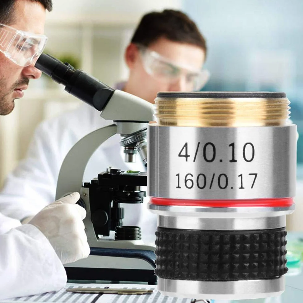 Obiektywy Achromatyczne do mikroskopów biologicznych, 4 x 185 mikroskop biologiczny soczewka Achromatyczna soczewka 160/0.17