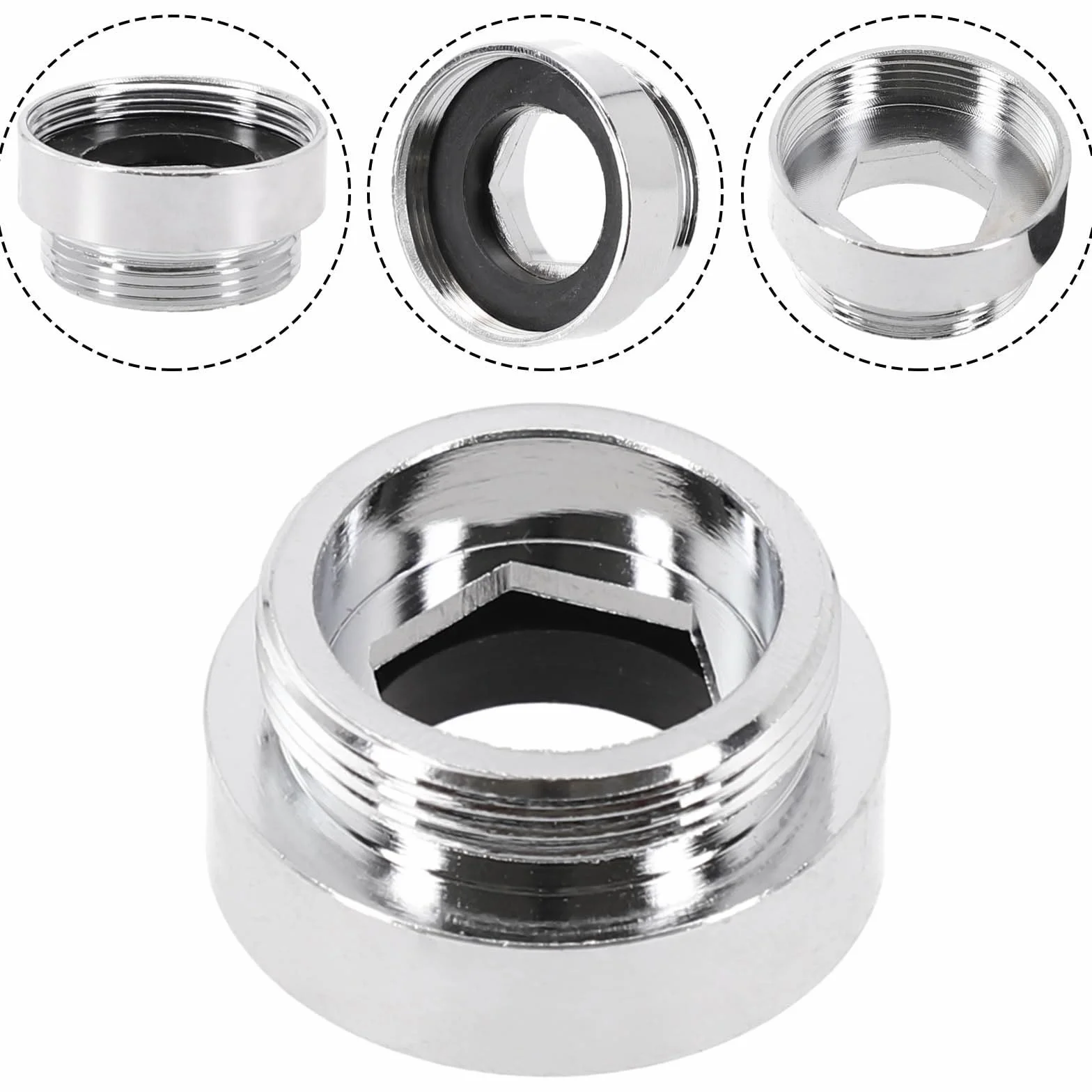 Odporne na zarysowania złącze napowietrzacza, mosiężny kran, adapter oszczędzający wodę do kranu kuchennego (gwint wewnętrzny 24 mm-22 mm)