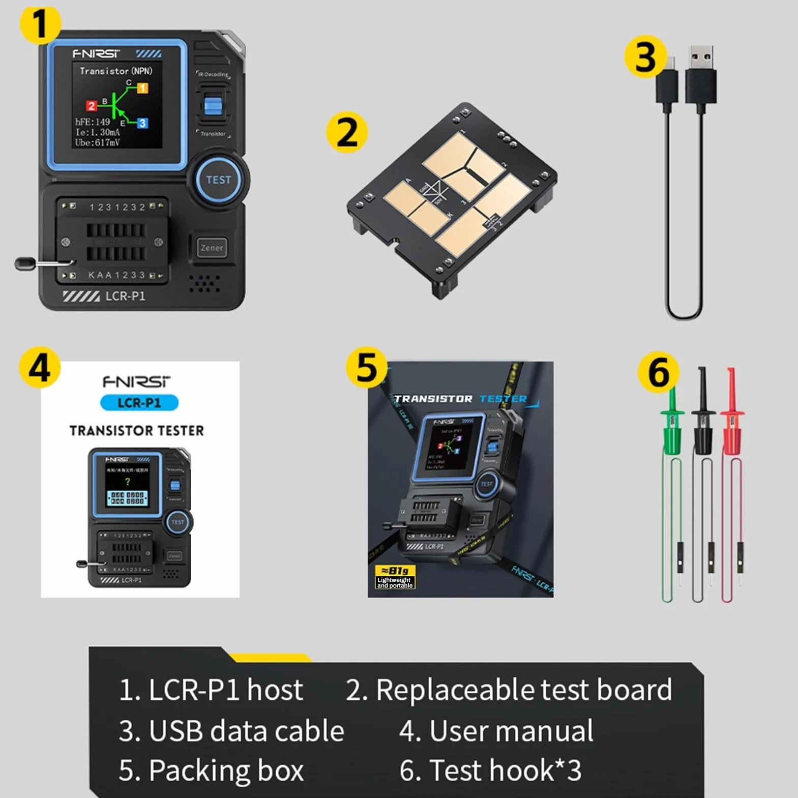 DEWIN LCR-P1 Tester tranzystorowy wielofunkcyjny kondensator rezystor