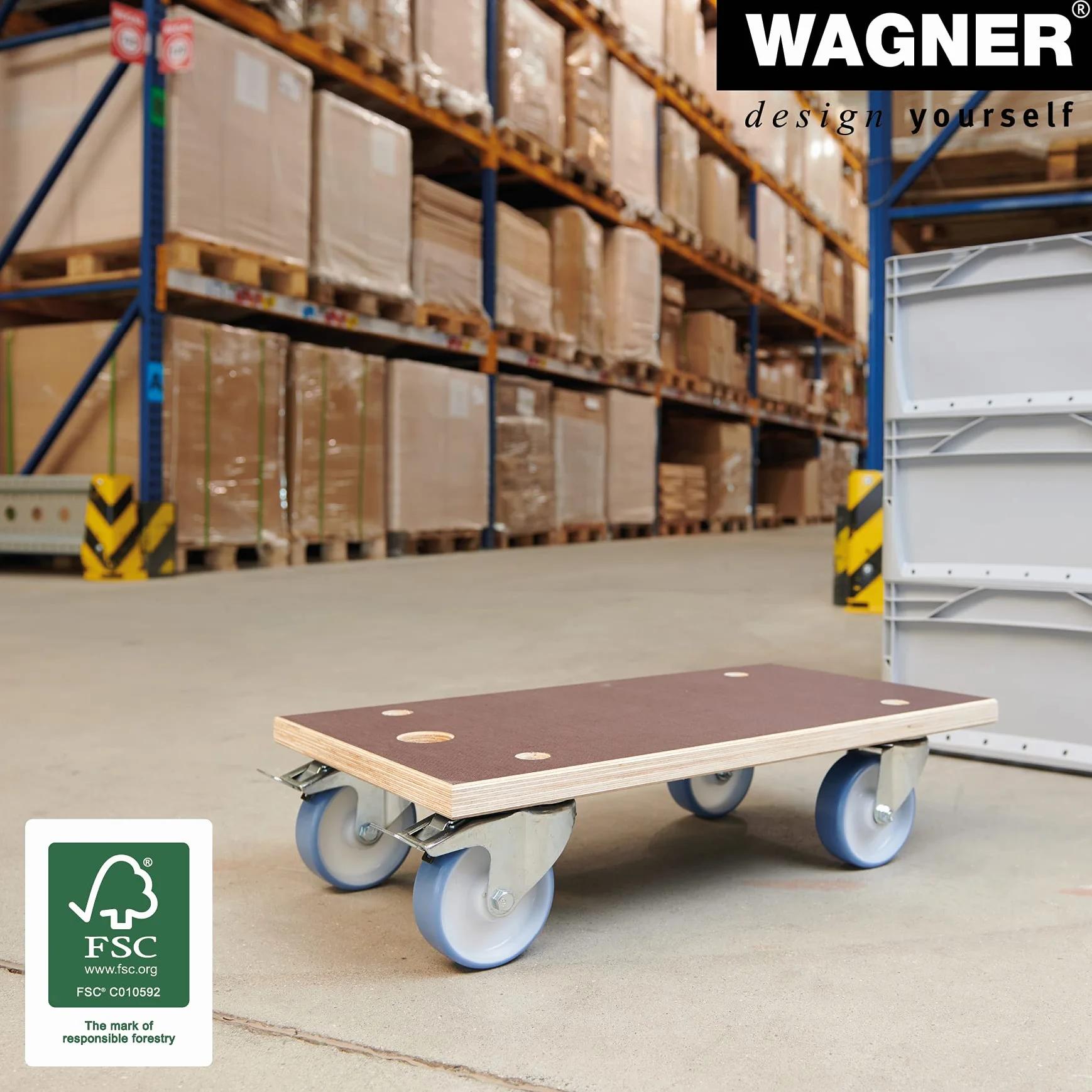 WAGNER przesuwna lalka MM 1341 57,5 x 30 cm nośność 500 kg antypoślizgowa FSC
