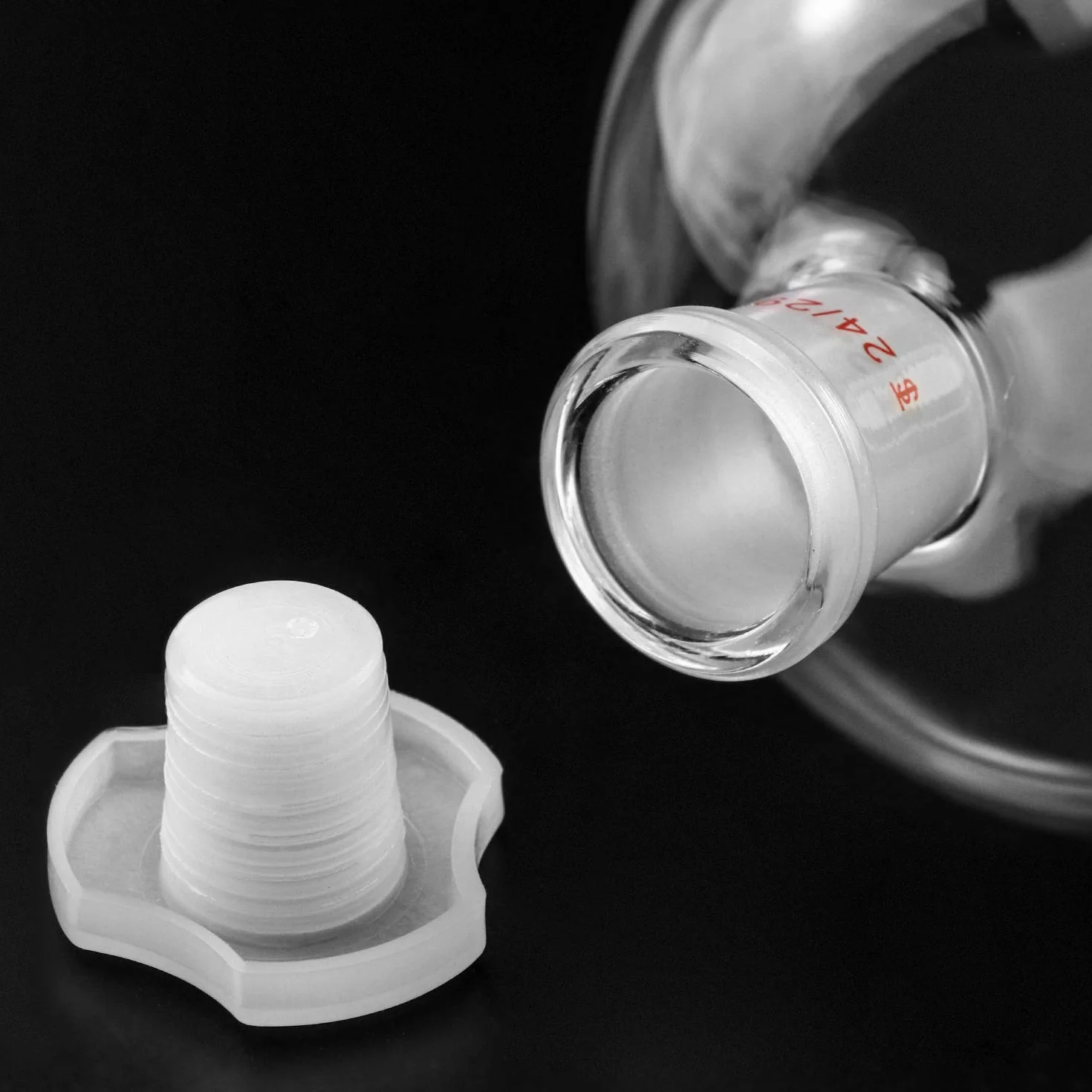 QWORK® rozdzielacz szkło, szkło borokrzemianowe 1000ml, rozdzielacz lejek laboratoryjny ze szklanym kranem 24/29 i kranikiem z PTFE