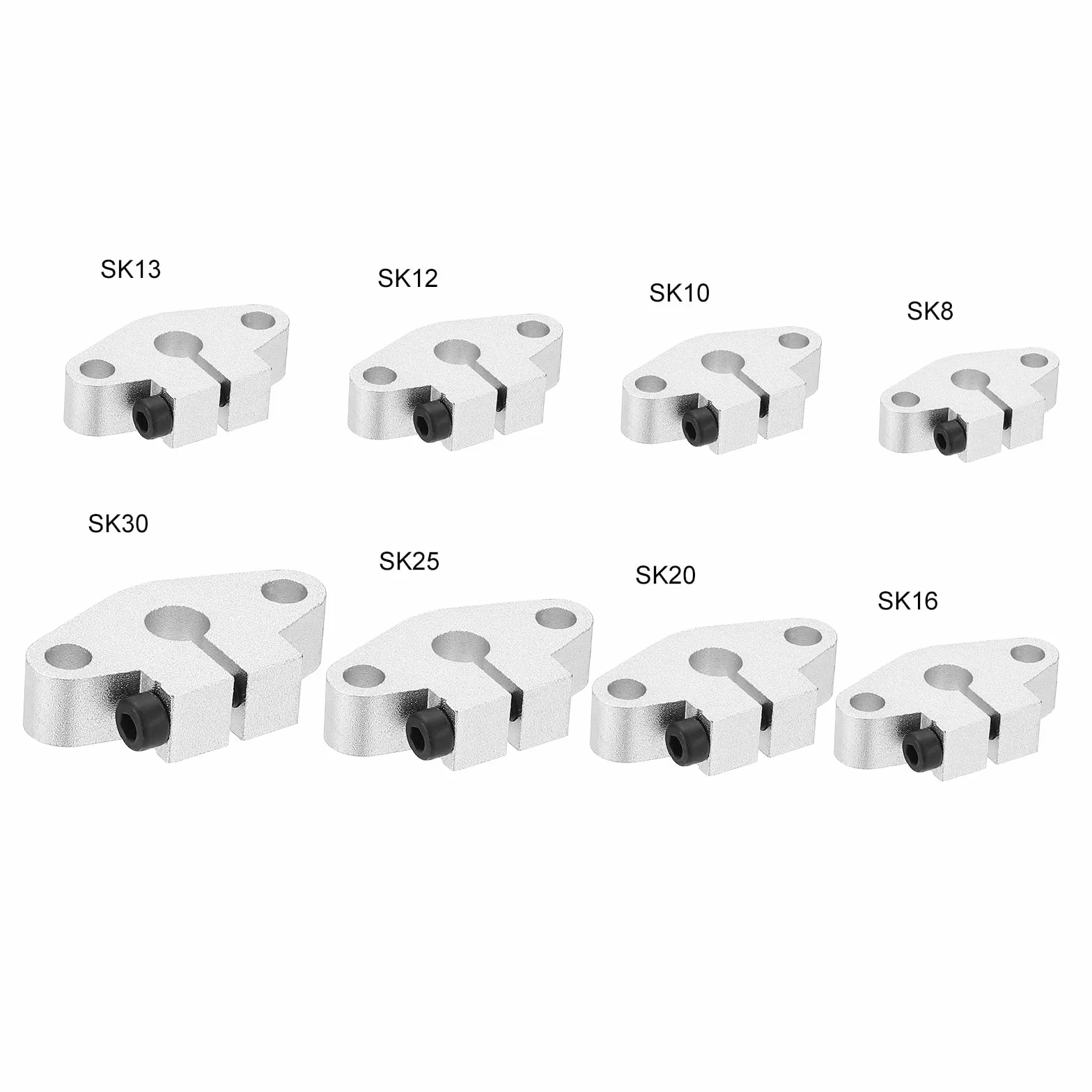 PATIKIL Shf8 Aluminiowy ruch liniowy drążek szynowy uchwyt zaciskowy prowadnicy 4 szt. do 8 mm wału