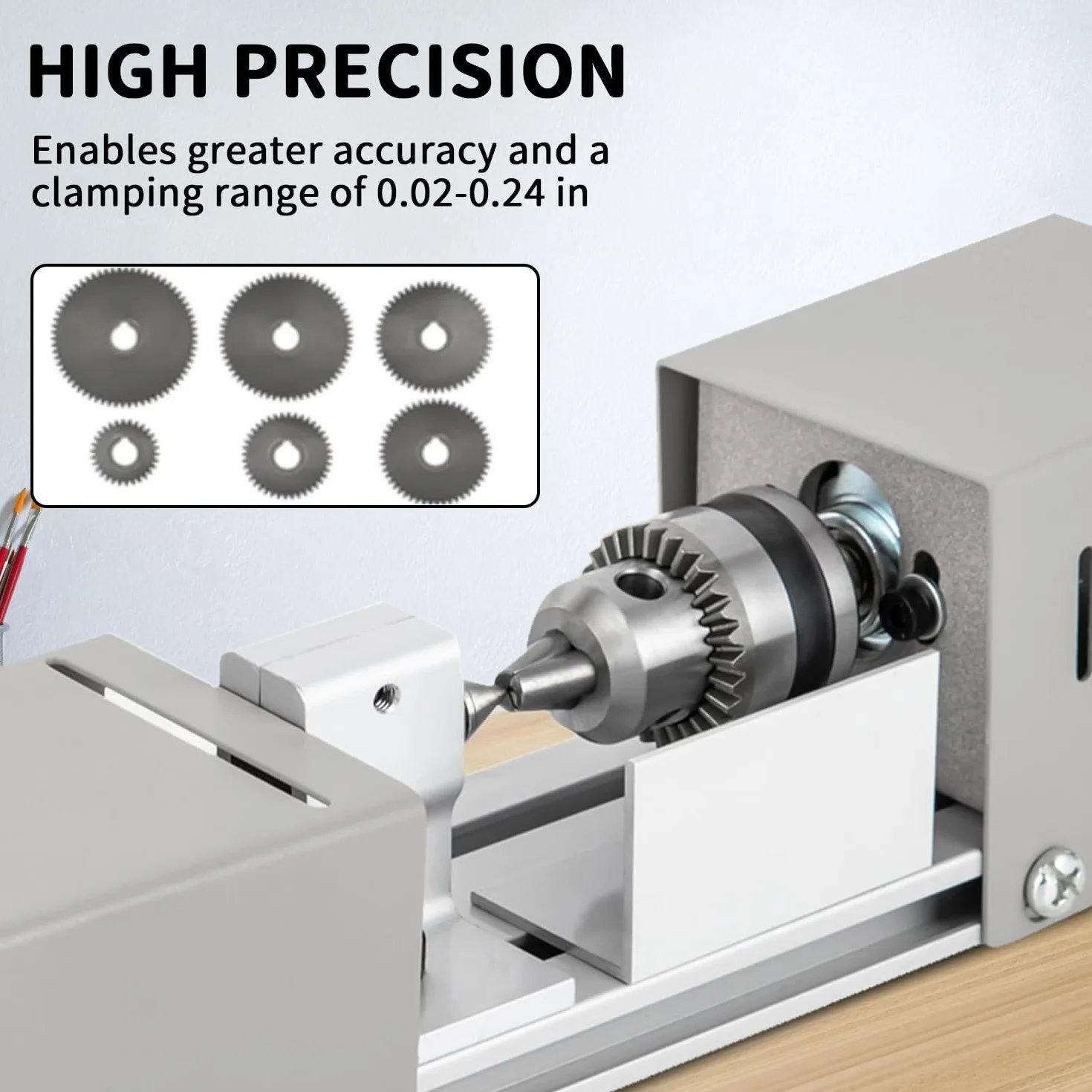 Mini tokarka 125 W 2000-8000 obr./min 7-biegowa regulacja zakres zacisku 0,02-0,24 cala metalowa