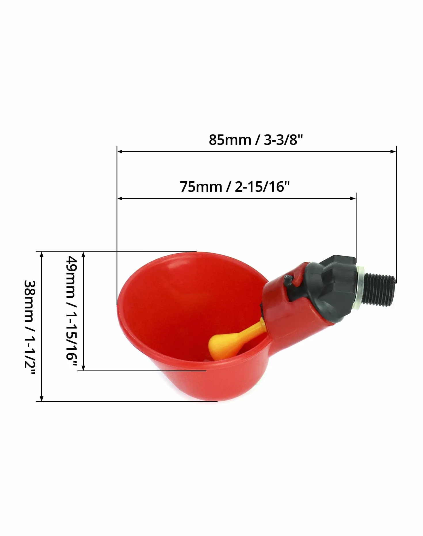 QWORK® 10 sztuk automatyczny poidła do drobiu plastikowy poidło do kurczaka, narzędzie do picia wody dla ptaków przepiórka gołąb kurczak kura (25mm, na wiadro)