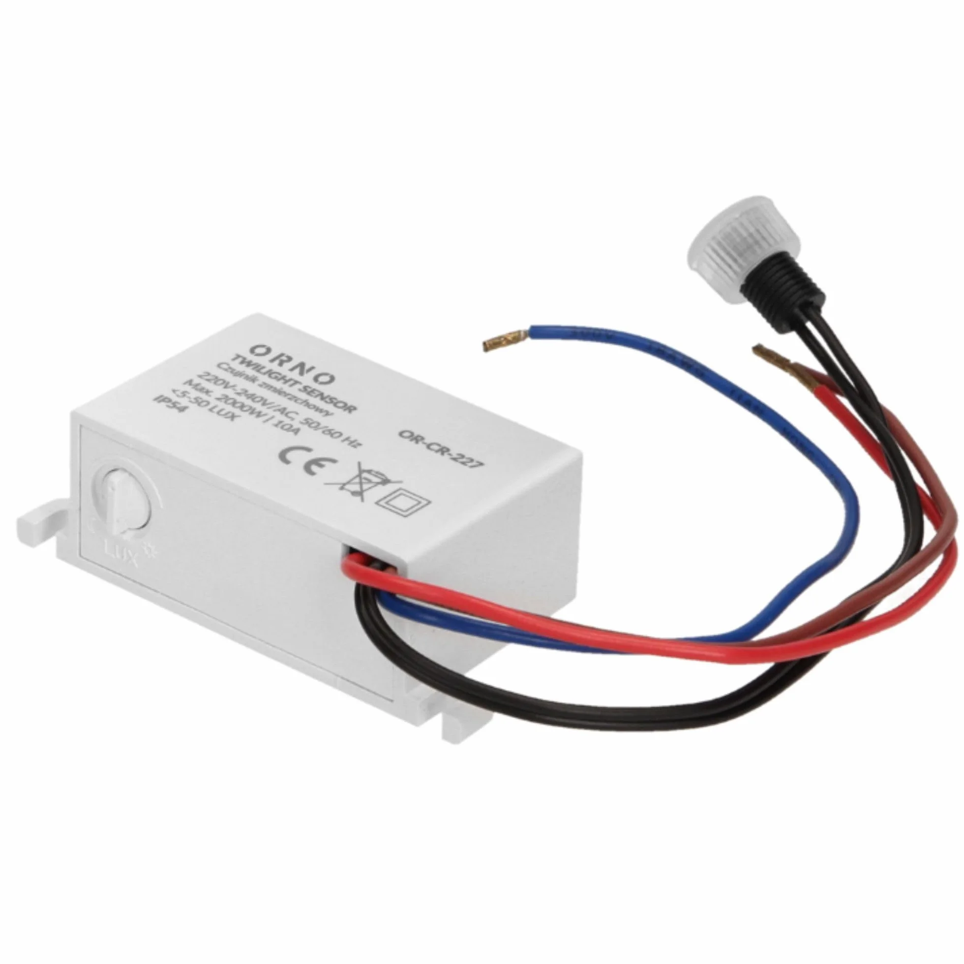 ORNO CR-227 Czujnik Zmierzchu Wodoszczelny Zewnętrzny z Sondą Regulacja Natężenia Światła LED
