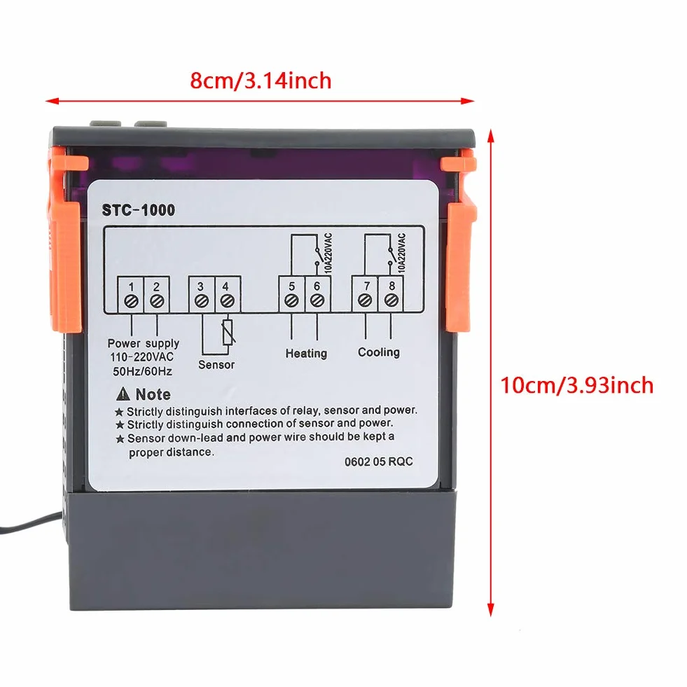 STC-1000 Sterownik termostatu z wyświetlaczem LCD 110-220 V -50-99°C