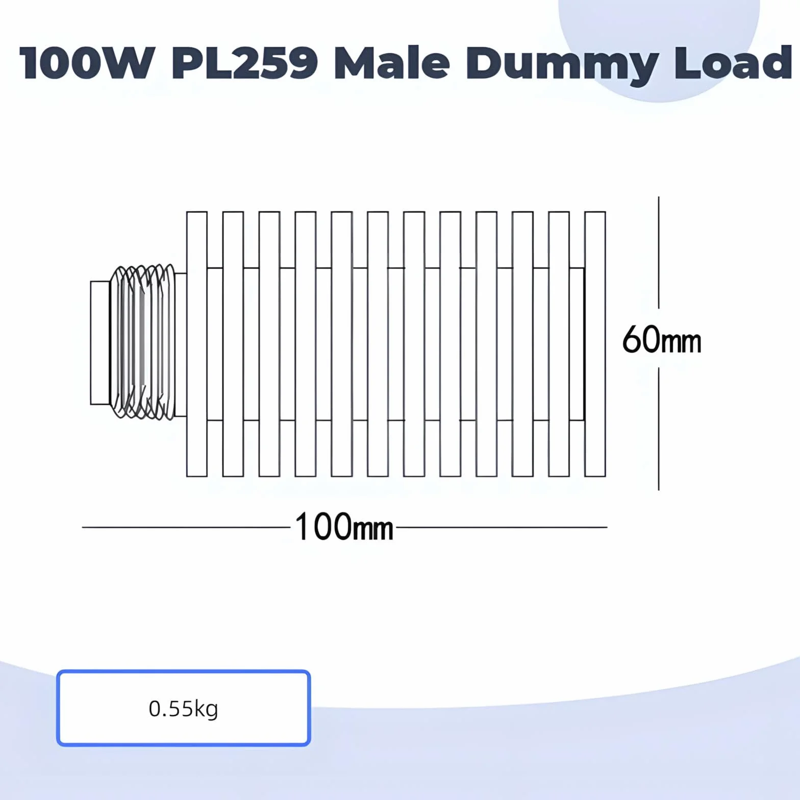 BECEN Obciążenie manekina UHF 100 W - 100 W PL259 Terminator DC-1Ghz