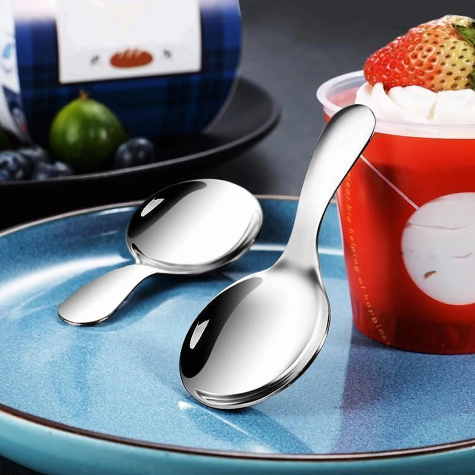 5-pak mini miarek z krótkim uchwytem, srebrne mini miarki do słoików, małe miarki ze stali nierdzewnej do kawy, cukierków, soli, cukru, herbaty i deserów (srebrne)