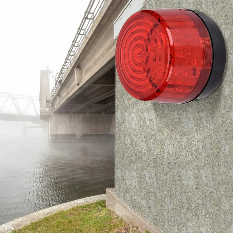 Profesjonalna lampa sygnalizacyjna LED, czerwone światło awaryjne, migające światło ostrzegawcze do stosowania w pomieszczeniach lub jako lampka ostrzegawcza na imprezy (24 V)