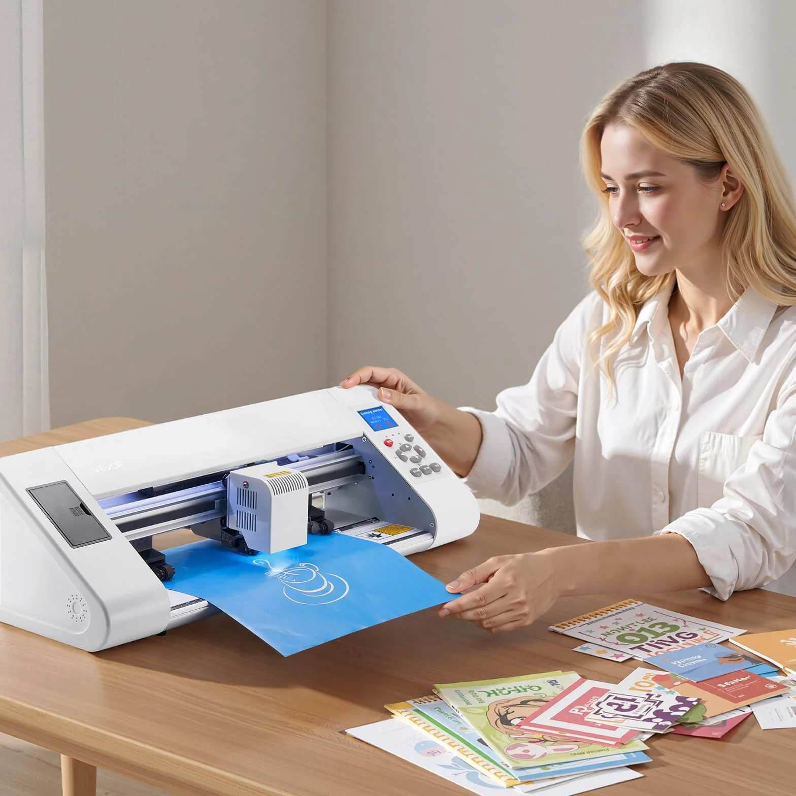 VEVOR Przecinarka winylowa 33 cm automatyczne rozpoznawanie krawędzi oprogramowanie designerskie materiały SVG EPS PLT