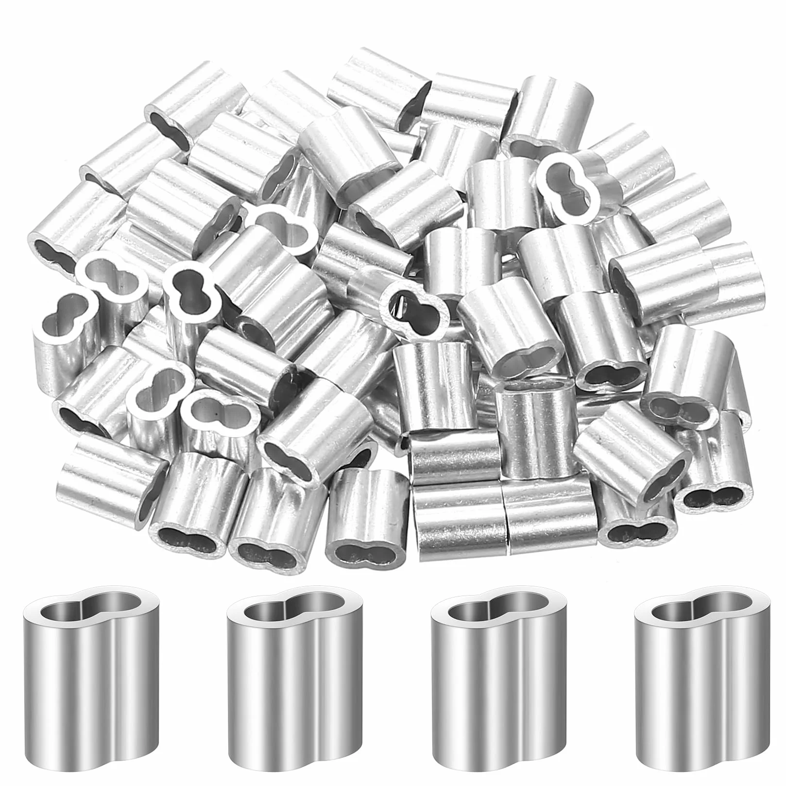 130 zacisków linowych, zacisków zaciskowych, aluminiowych, zaciskowych, tulejek zaciskowych, zacisków zaciskowych, tulejek zaciskowych, tulejek zaciskowych do gumowej liny, lina do plandek, lina