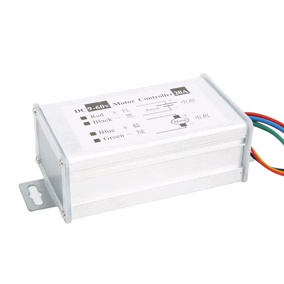 Sterownik Prędkości Silnika PWM 1200W DC9-60V 0-20A z Metalową Obudową