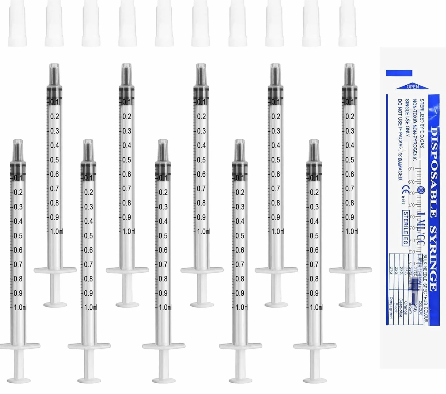 50 sztuk strzykawek 1 ml ze strzykawką z tworzywa sztucznego Luer bez igły do uzupełniania i pomiaru oleju, aplikator klejowy płynów, do karmienia zwierząt domowych, laboratoriów naukowych