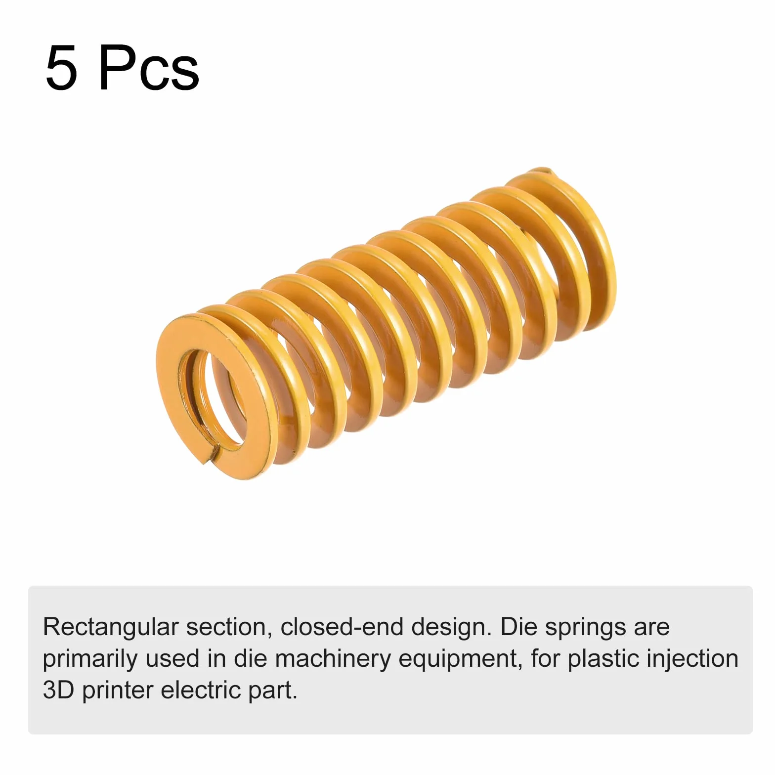 sourcing map 5 sztuk sprężyn dociskowych 3D 10 mm AD 25 mm długości, żółte sprężyny naciskowe do drukarki 3D, akcesoria, sprężyny, sprężyny, sprężyny, sprężyny, sprężyny, sprężyny, sprężyny, sprężyny