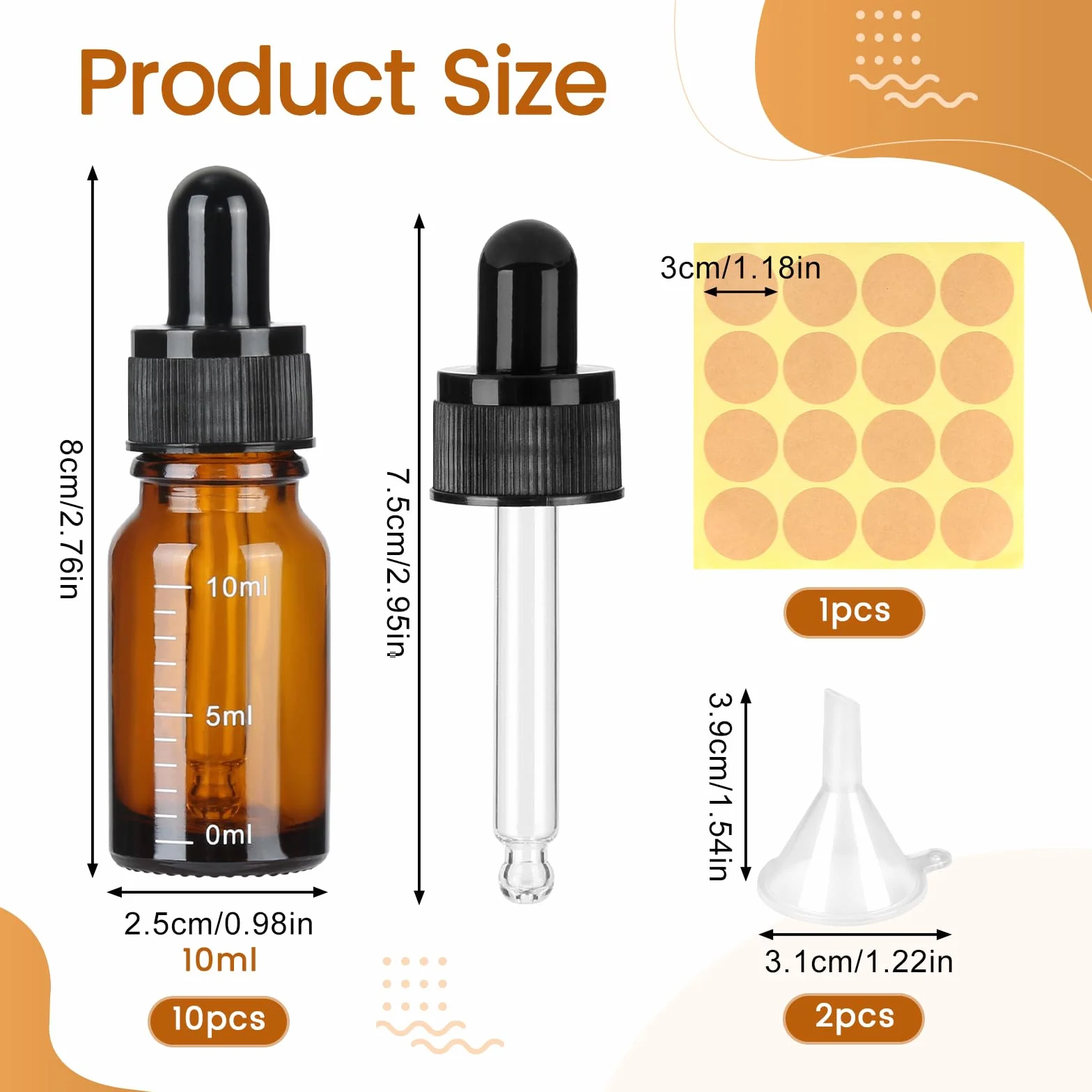 Szklane butelki z pipetą 10 ml brązowe małe butelki apteczne z kroplomierzem
