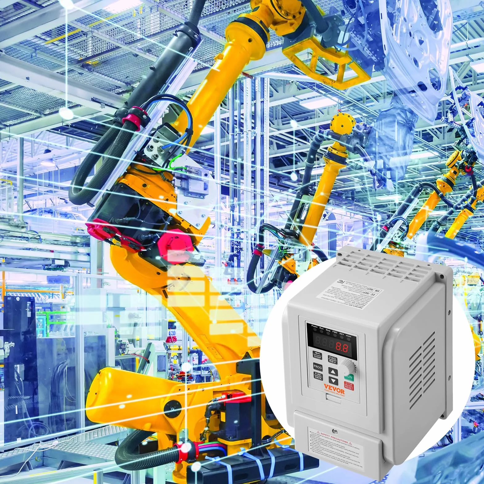 VEVOR 2,2 kW 10 A VFD przetwornica częstotliwości AC 220–240 V regulator prędkości