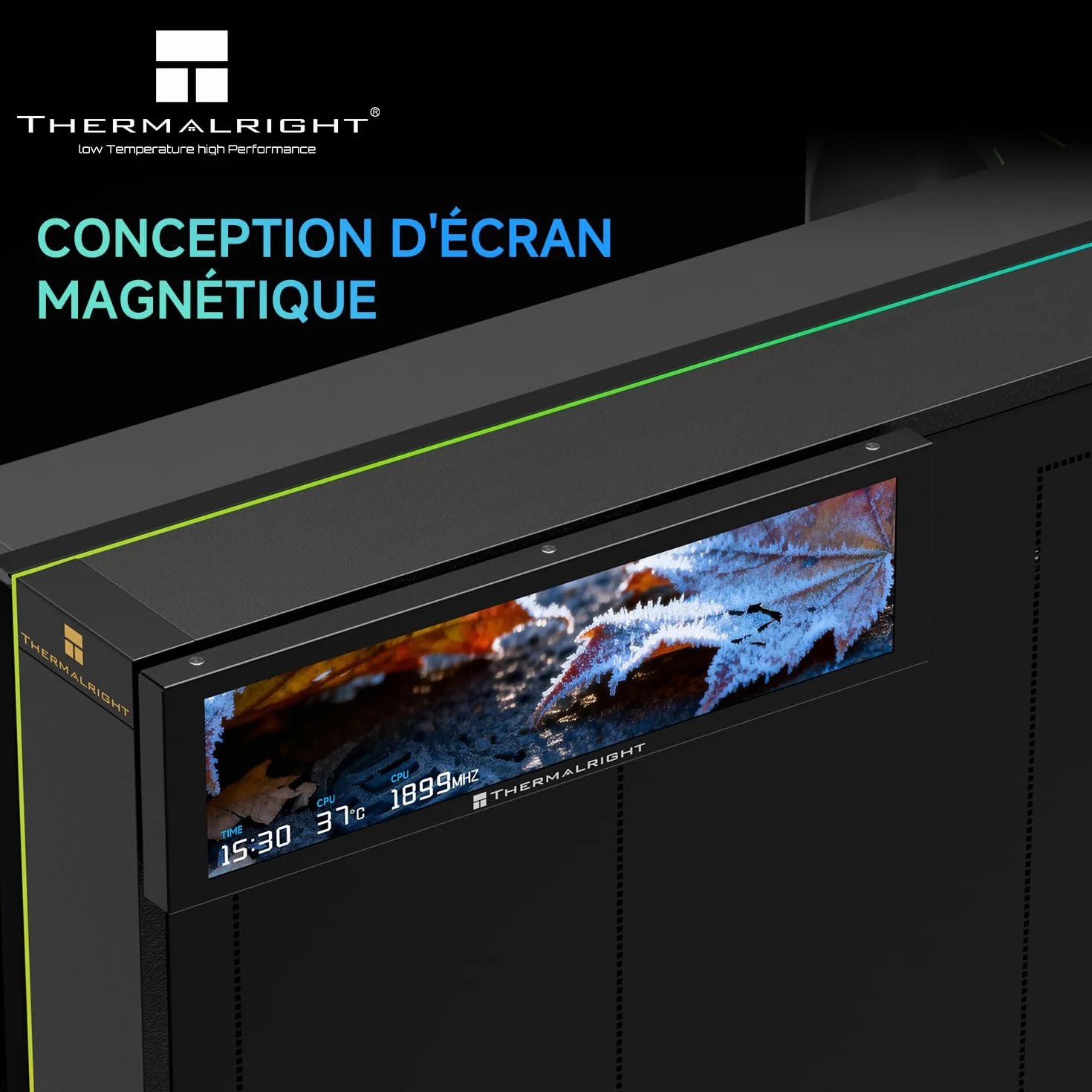 Thermalright Trofeo Vision 9.16 LCD Black 9,16-calowy ekran magnetyczny IPS 1920x480