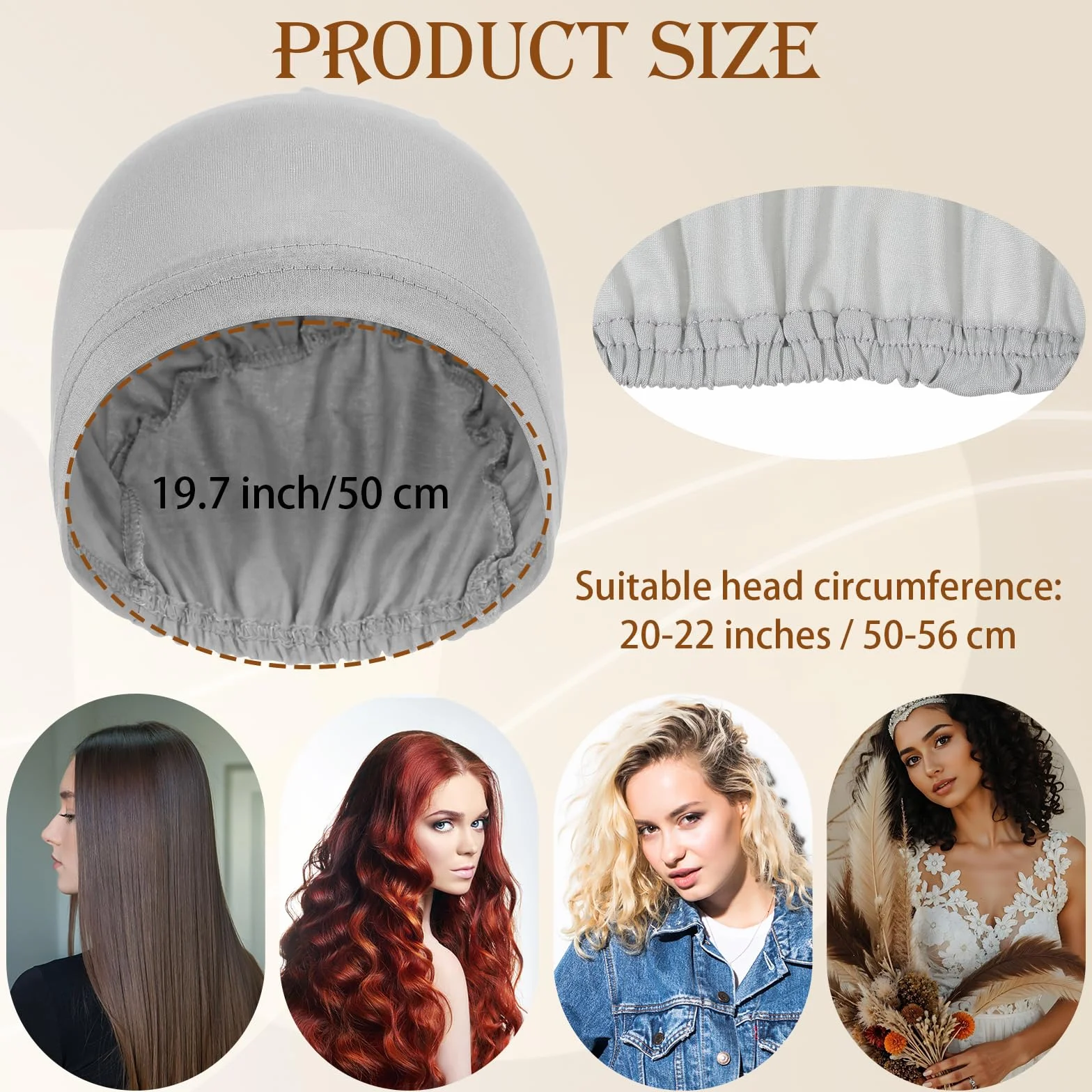 Sibba Chemo Nakrycie głowy dla kobiet, czapka Slouch Beanie, miękka, cienka czapka do spania, turban, nakrycie głowy w przypadku wypadania włosów i łysienia, na wszystkie pory roku