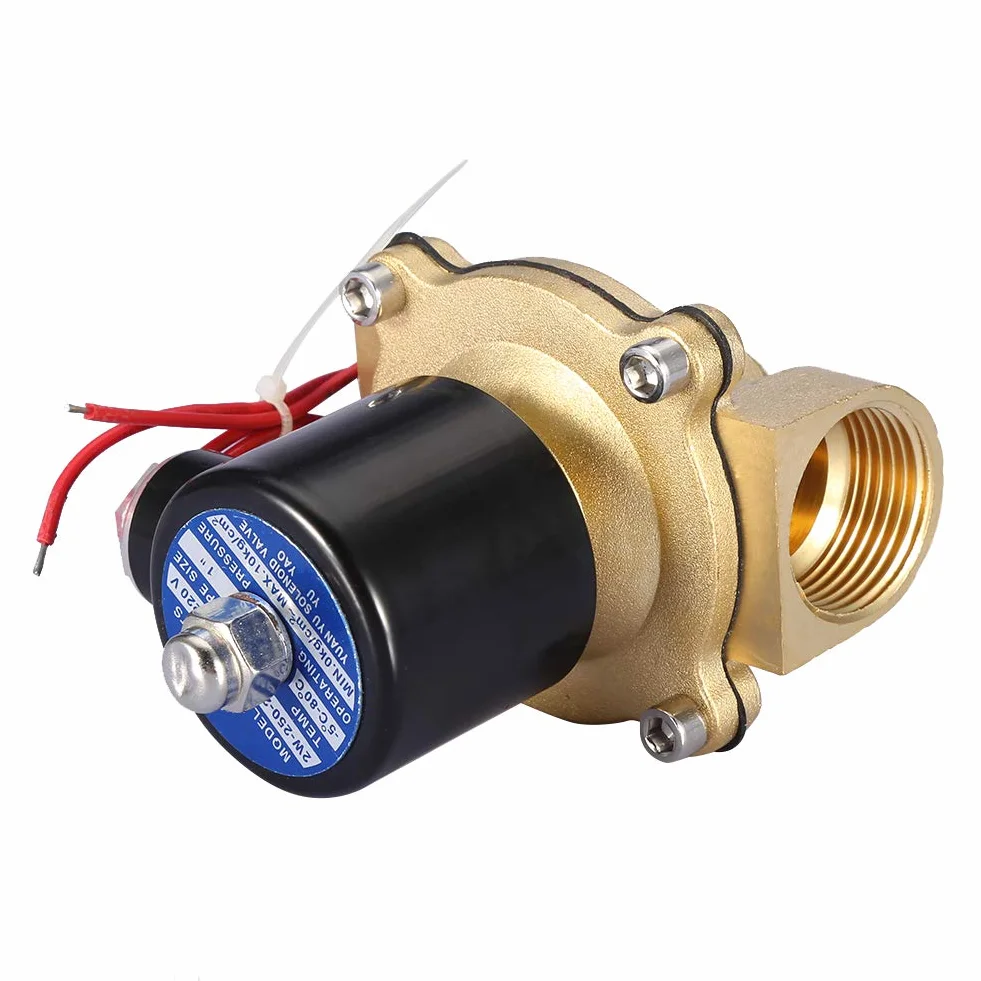 Elektrozawór elektryczny, AC 220 V, DN25, 1 cal, mosiądz, 1 MPa, 0-10 kg, woda NC, normalnie zamknięty, bezpośredniego działania, dwukierunkowy zawór elektromagnetyczny, szybki, czuły