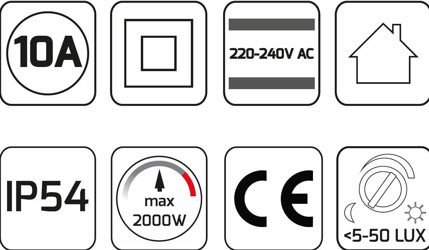 ORNO CR-227 Czujnik Zmierzchu Wodoszczelny Zewnętrzny z Sondą Regulacja Natężenia Światła LED