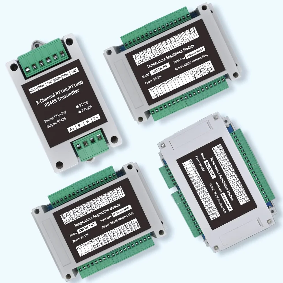 Moduł akwizycji temperatury PT100 8 kanałów RS485 Modbus