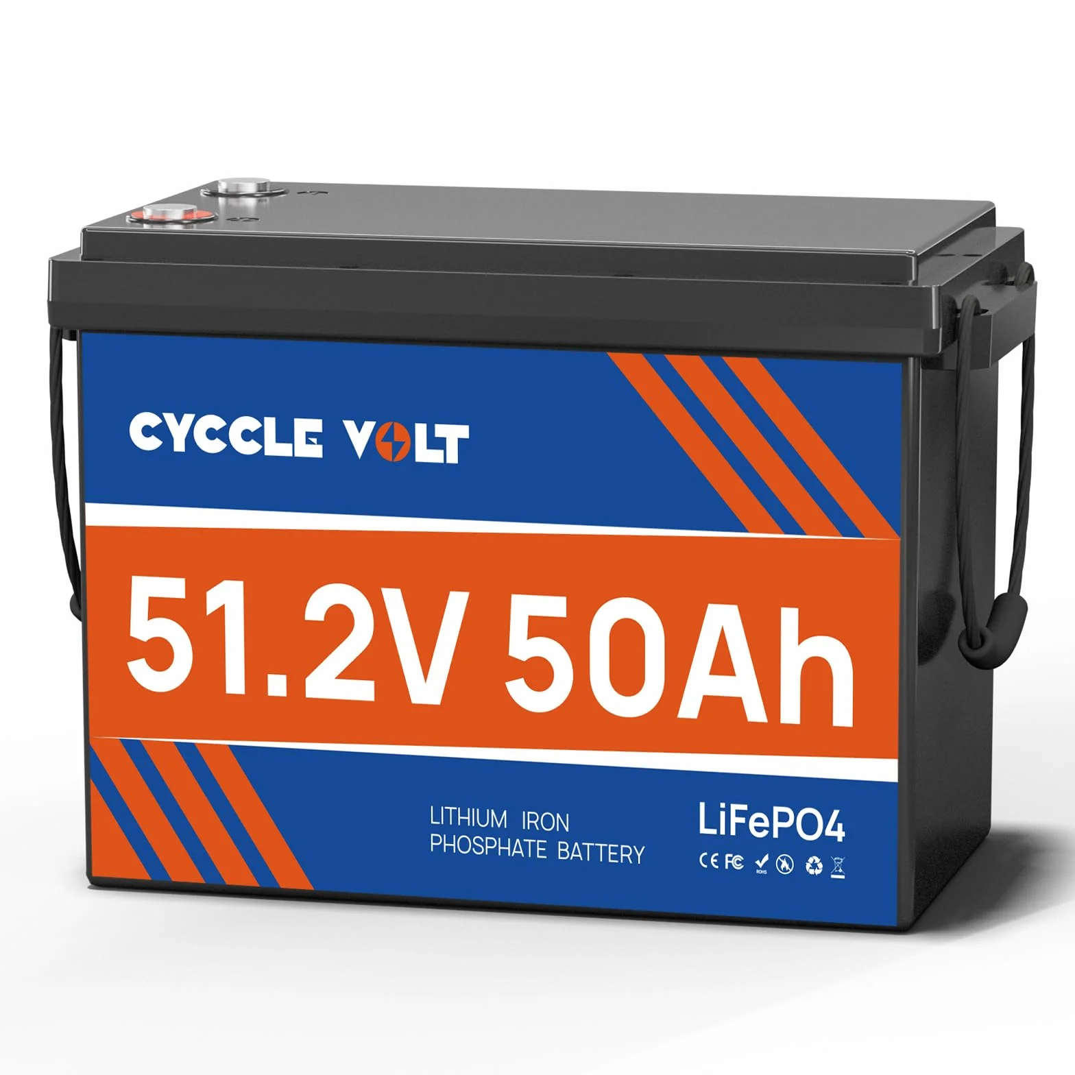 Akumulator litowy LiFePO4 48V 50Ah w rozmiarze mini, akumulator litowy CYCCLEVOLT z ogniwami klasy A, zintegrowany BMS 50A, idealny do kamperów, wózków, silników trollingowych, domów