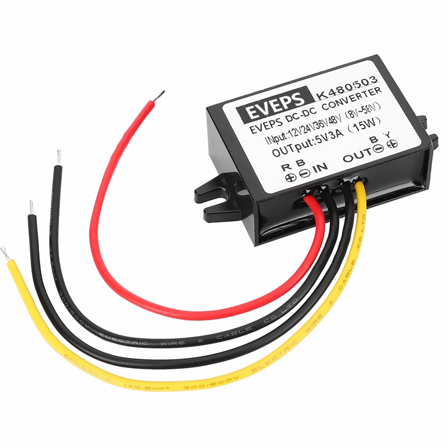 Akozon Przetwornica Napięcia DC-DC 12V-48V do 5V 3A Obniżająca Moduł Zasilacza