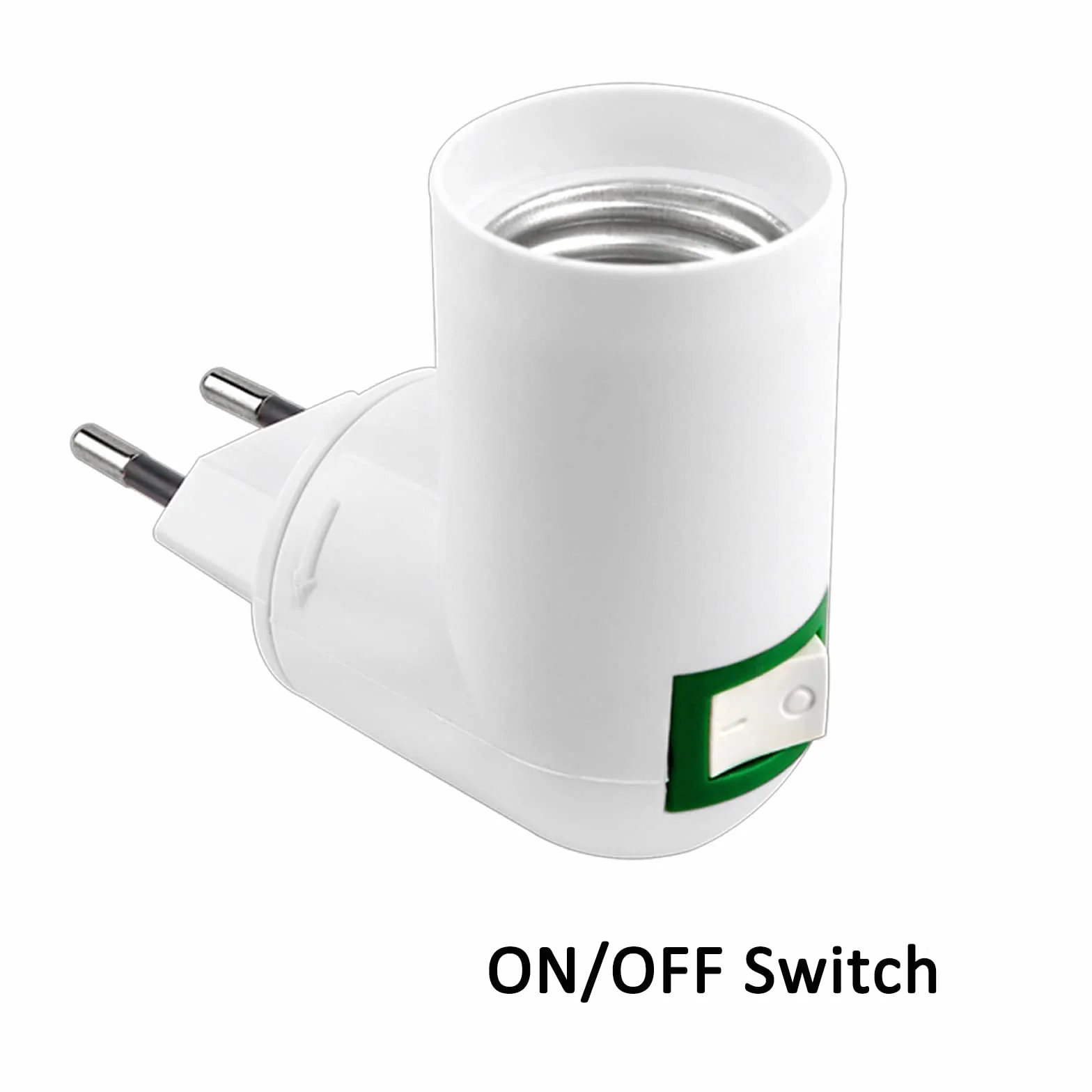 Akynite Oprawka E27 z Przełącznikiem do Żarówek LED - Bez Kabla, AC 230V, Krótka do Kuchni, Ścienna, Garaż, Adapter E27, 4 Sztuki