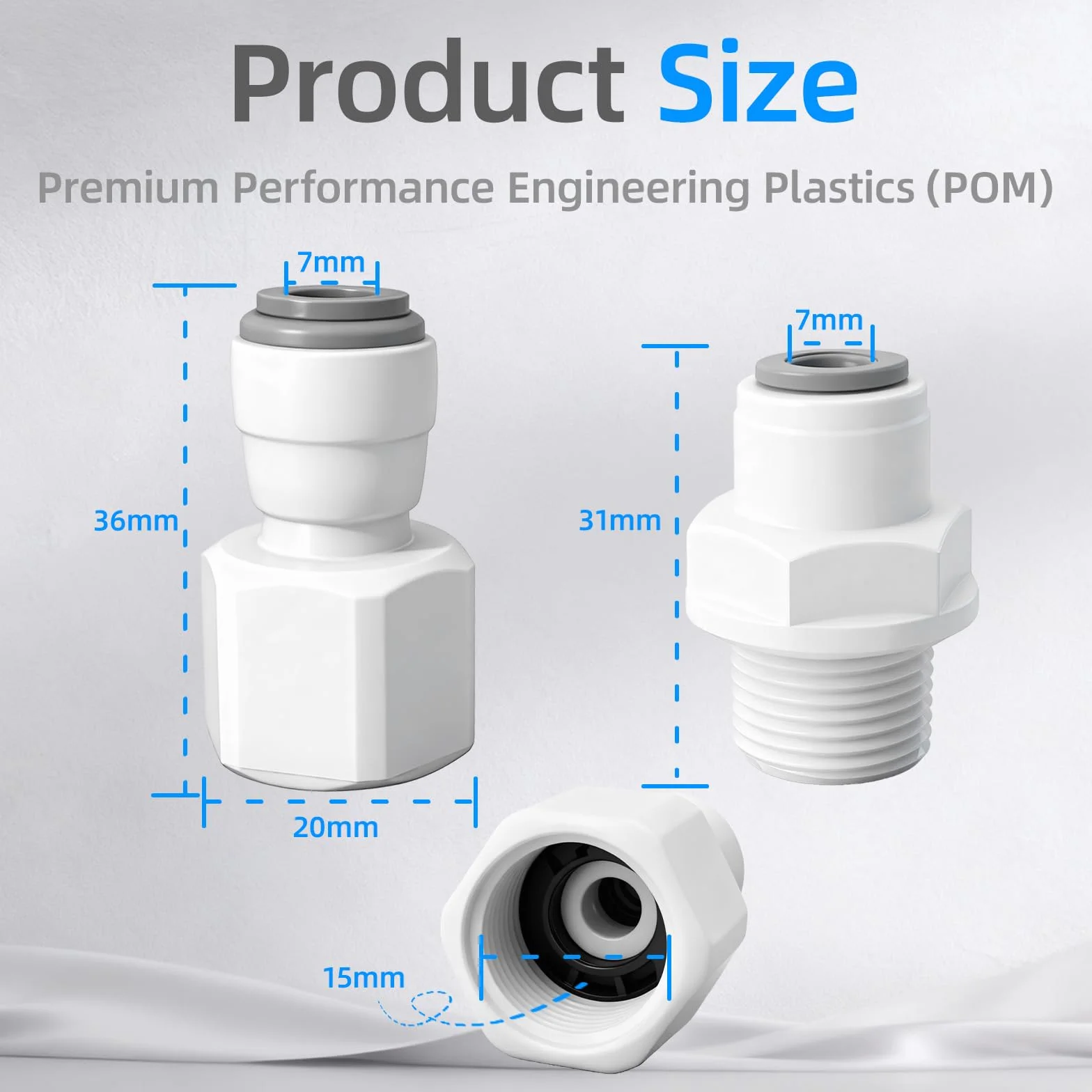 Szybkozłączka do filtra wody 3/8" na 1/4" adapter szybkiego łączenia RO