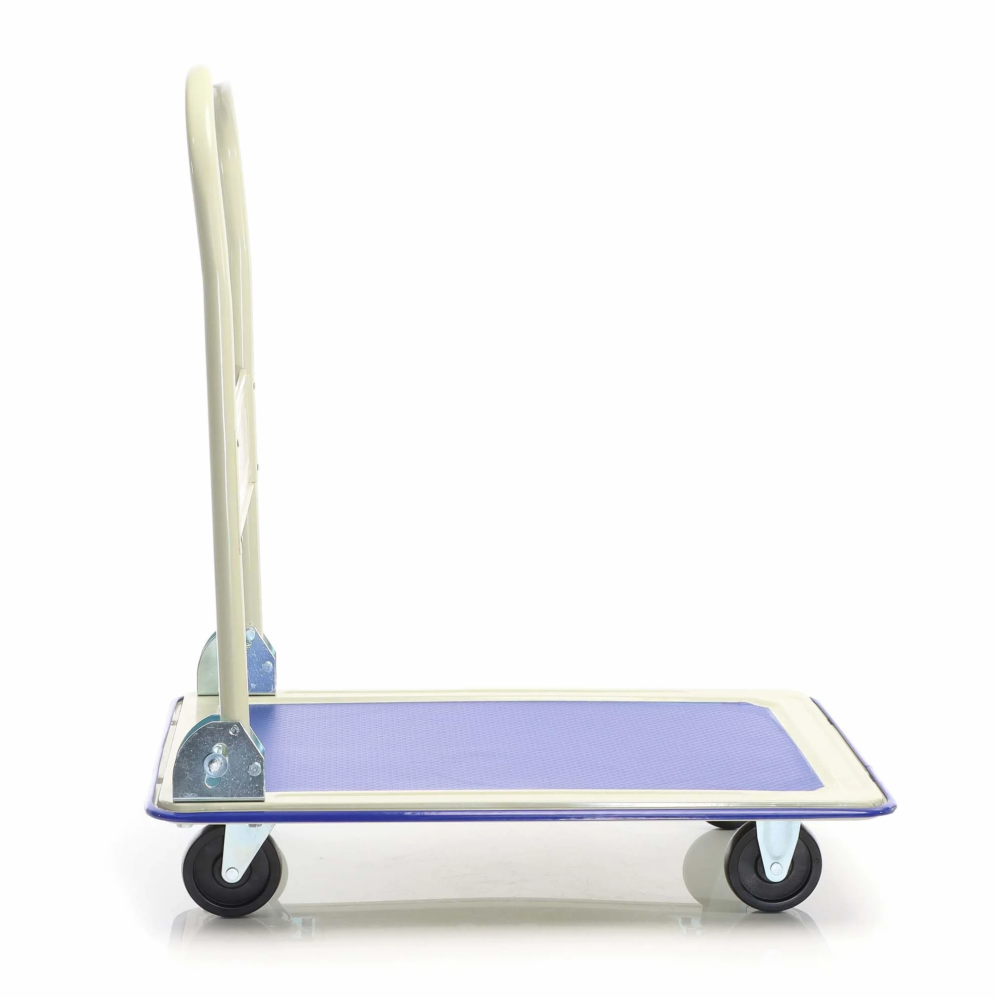 Wózek platformowy Wiltec do 150 kg 720x475x840 mm, składany wózek transportowy z uchwytem pałąkowym i powierzchnią ładunkową pokrytą gumą, pomoc w transporcie