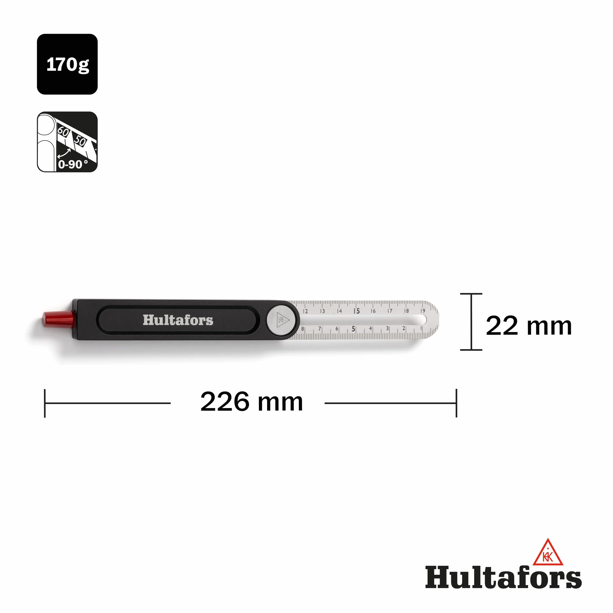 Hultafors Opaska kątowa 200 mm regulowany kąt Transfer z blokowaniem anodowane aluminium
