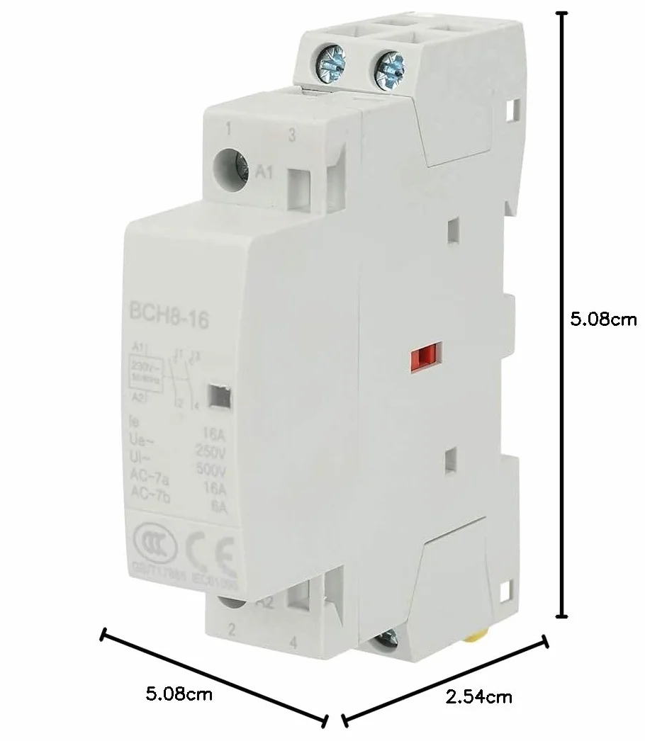 Stycznik AC 16A 2NO 220V/230V 50/60Hz na szynę Din