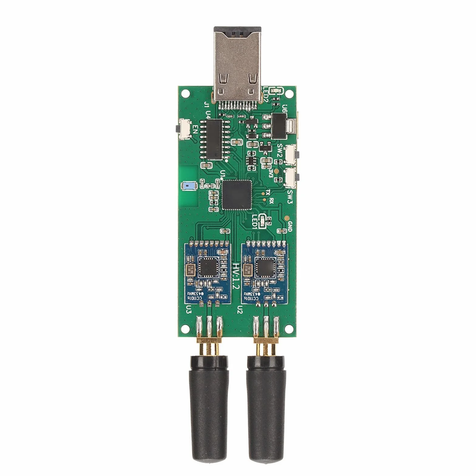 Akozon Adapter Płytki Modułu RF 2,4 GHz Evil Crow V2 300-928 MHz Odbiornik Sygnału