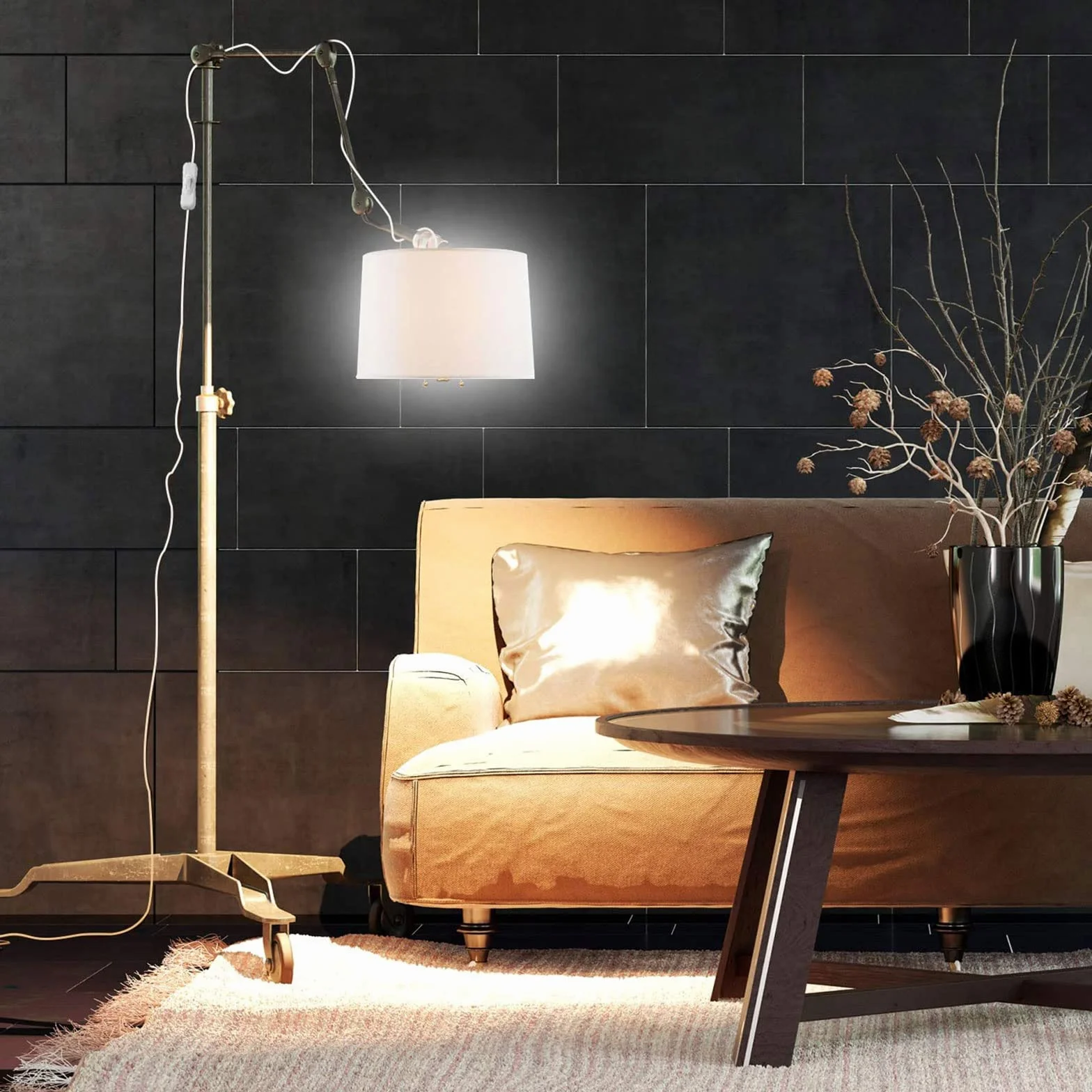 Oprawa lampy E27, biała, 3,5 m, z przełącznikiem i wtyczką euro, AC 230 V, kabel oprawka lampy E27 z pierścieniem śrubowym do abażuru, do lampy wiszącej, papierowej, 1 szt