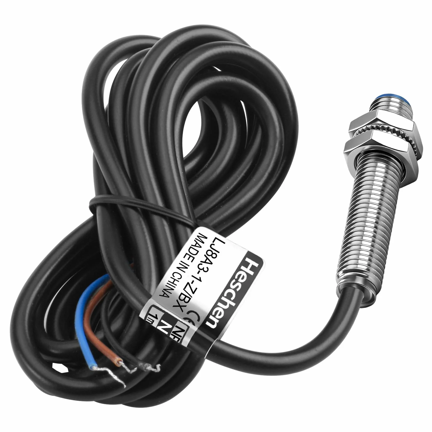Heschen M8 Indukcyjny czujnik zbliżeniowy LJ8A3-1-Z/BX-DC5V 1mm 5VDC 200mA NPN NO 3-przewodowy
