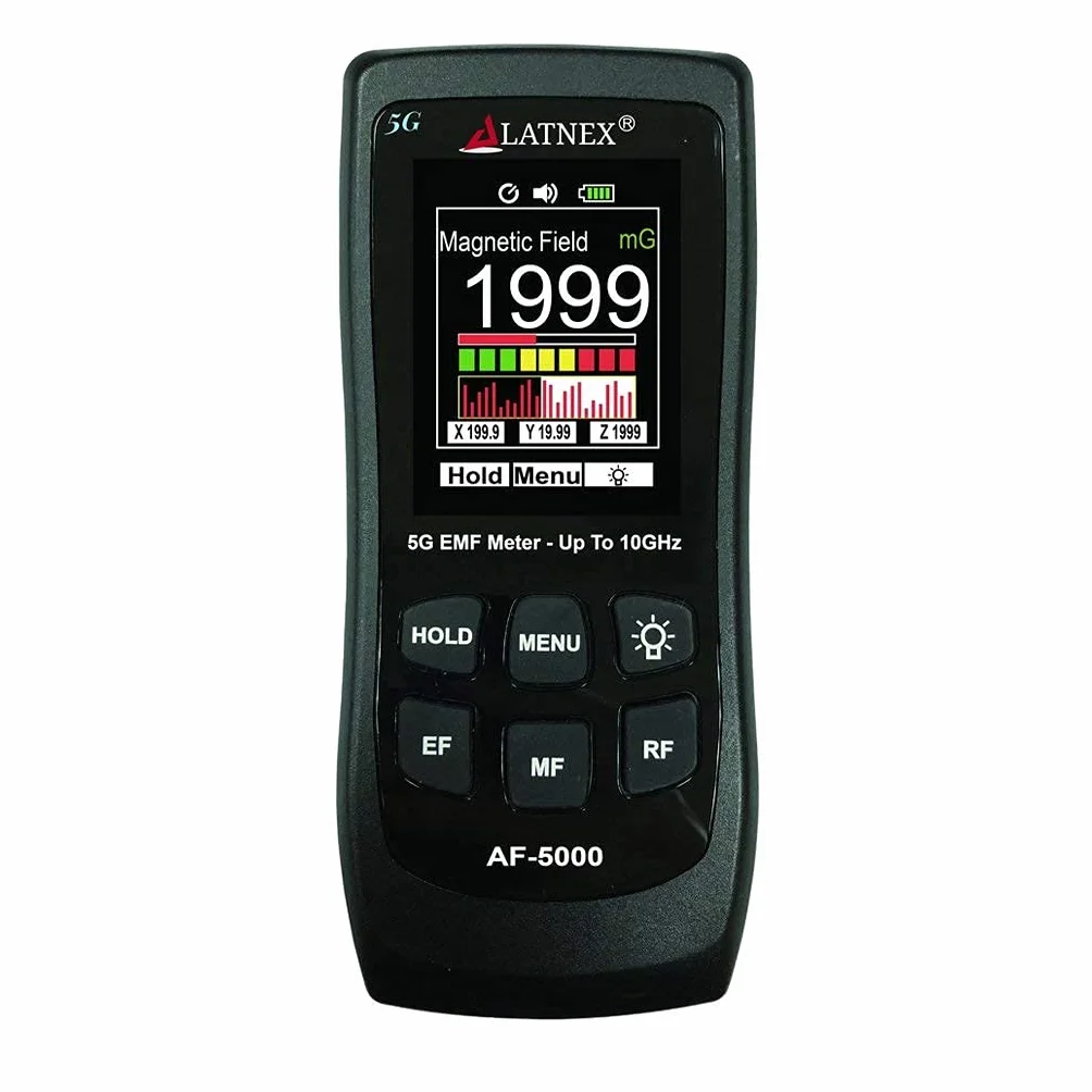 LATNEX AF-5000 Trójosiowy tester EMF 5G RF mikrofalówka i pola elektryczne ELF z certyfikatem kalibracji