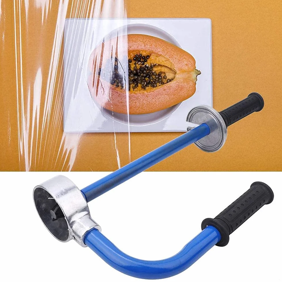 Dozownik folii stretch regulowany 30-50 cm ze stali węglowej niebieski