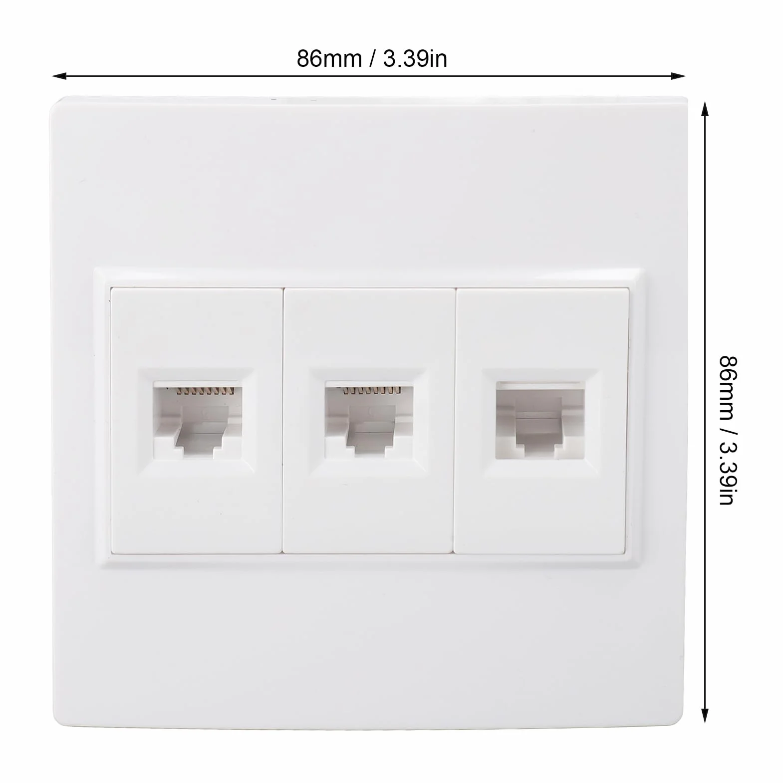 Płyta ścienna Cat 6 Ethernet 3-portowa dla CAT5 CAT5E CAT6 CAT6A, żeńska do żeńska Płyta ścienna Keystone Internetowa Płyta ścienna.
