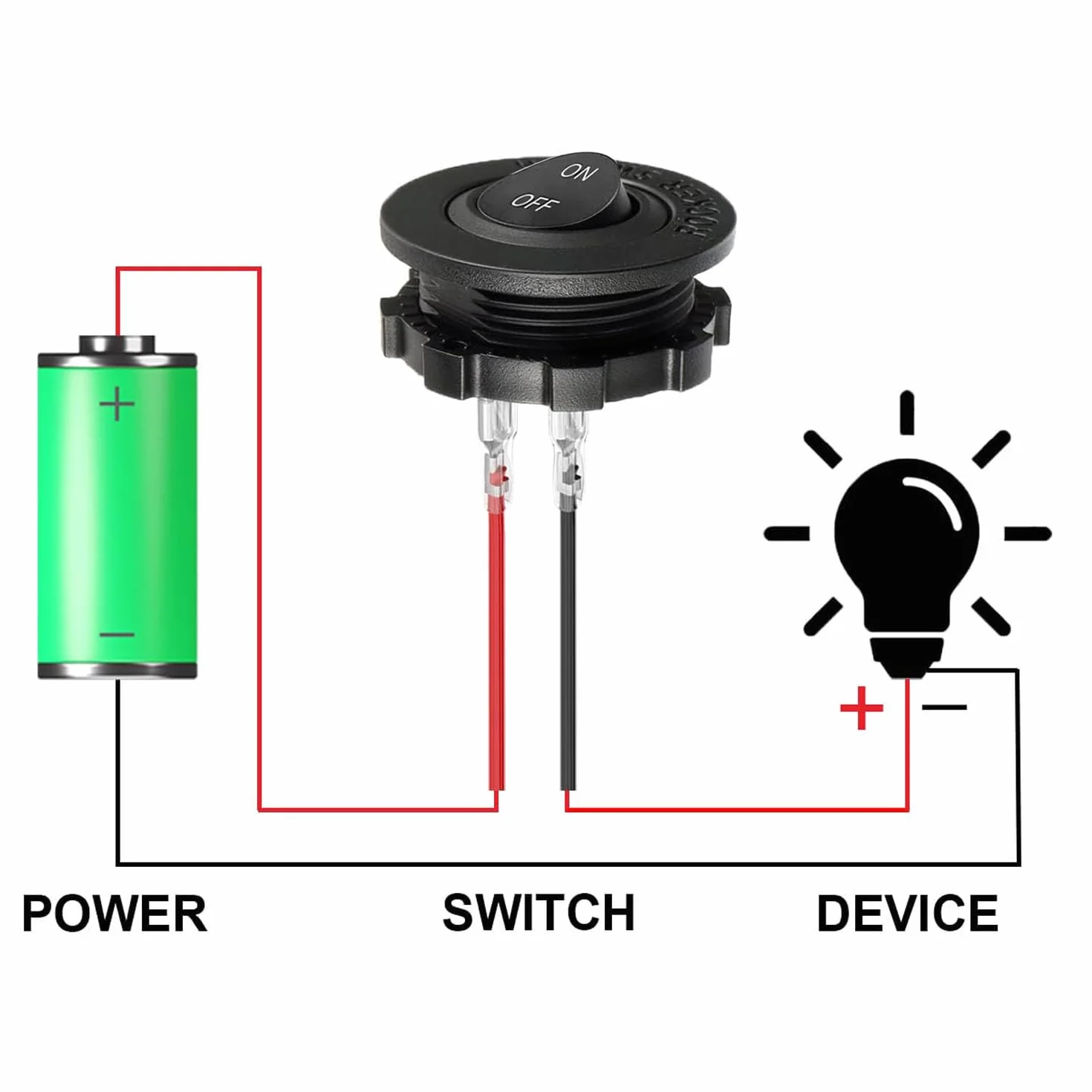RUNCCI-YUN 5 szt. 3-pinowy okrągły przełącznik kołyskowy, przełącznik 12V ON/OFF SPST przełącznik panelowy mini okrągły przełącznik dźwigniowy przycisk 10 A 125 V AC/10 A 12 V DC
