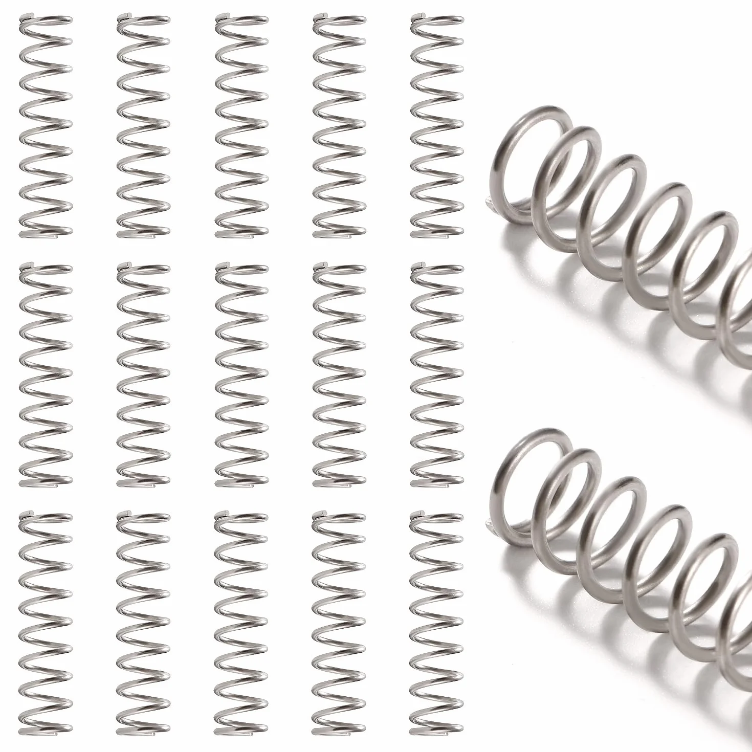 Sprężyny Ściskane ze Stali Nierdzewnej 1.2x10x40 mm 15 Sztuk