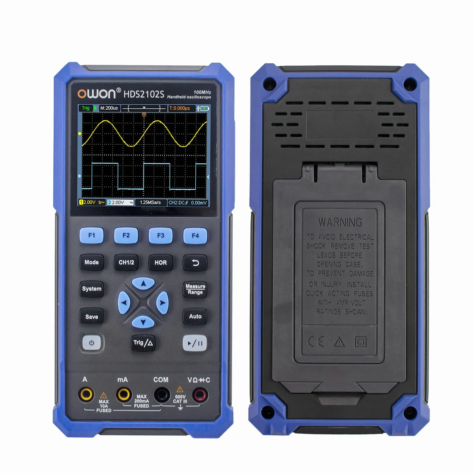 OWON HDS2102S 2-kanałowy oscyloskop ręczny 100 MHz multimetr OSC DMM generator kształtu fali