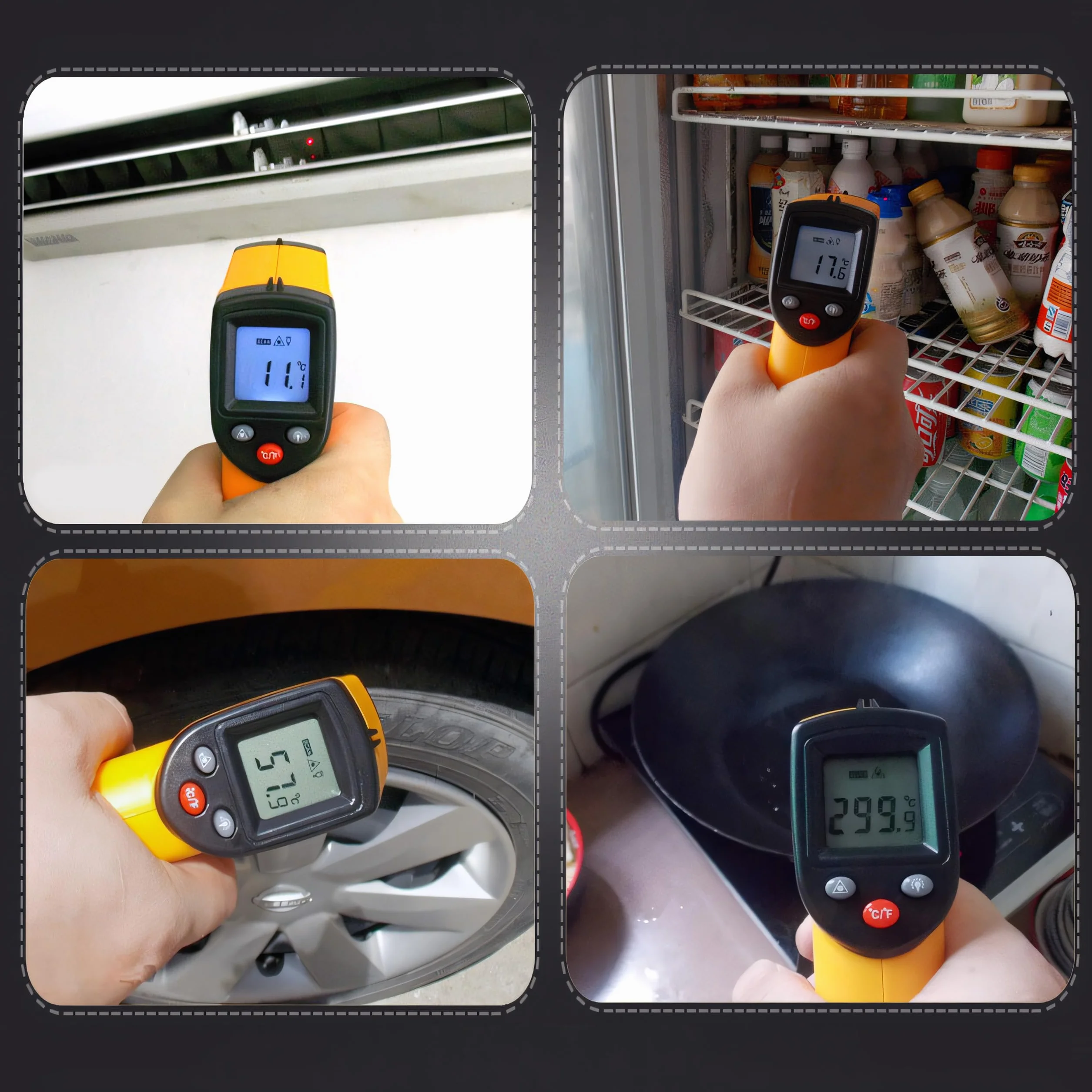 Retoo Termometr na podczerwień bezdotykowy laserowy -50°C ~ 380°C LCD