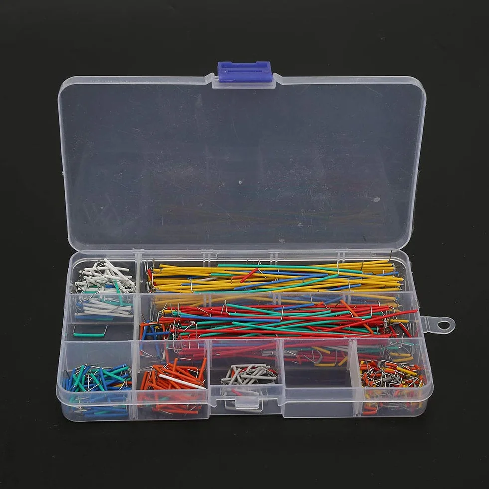 560 sztuk zworki do krojenia chleba 14 różnych długości kabel do krojenia chleba zestaw kabli rozruchowych z przezroczystym plastikowym pudełkiem, deska do krojenia chleba