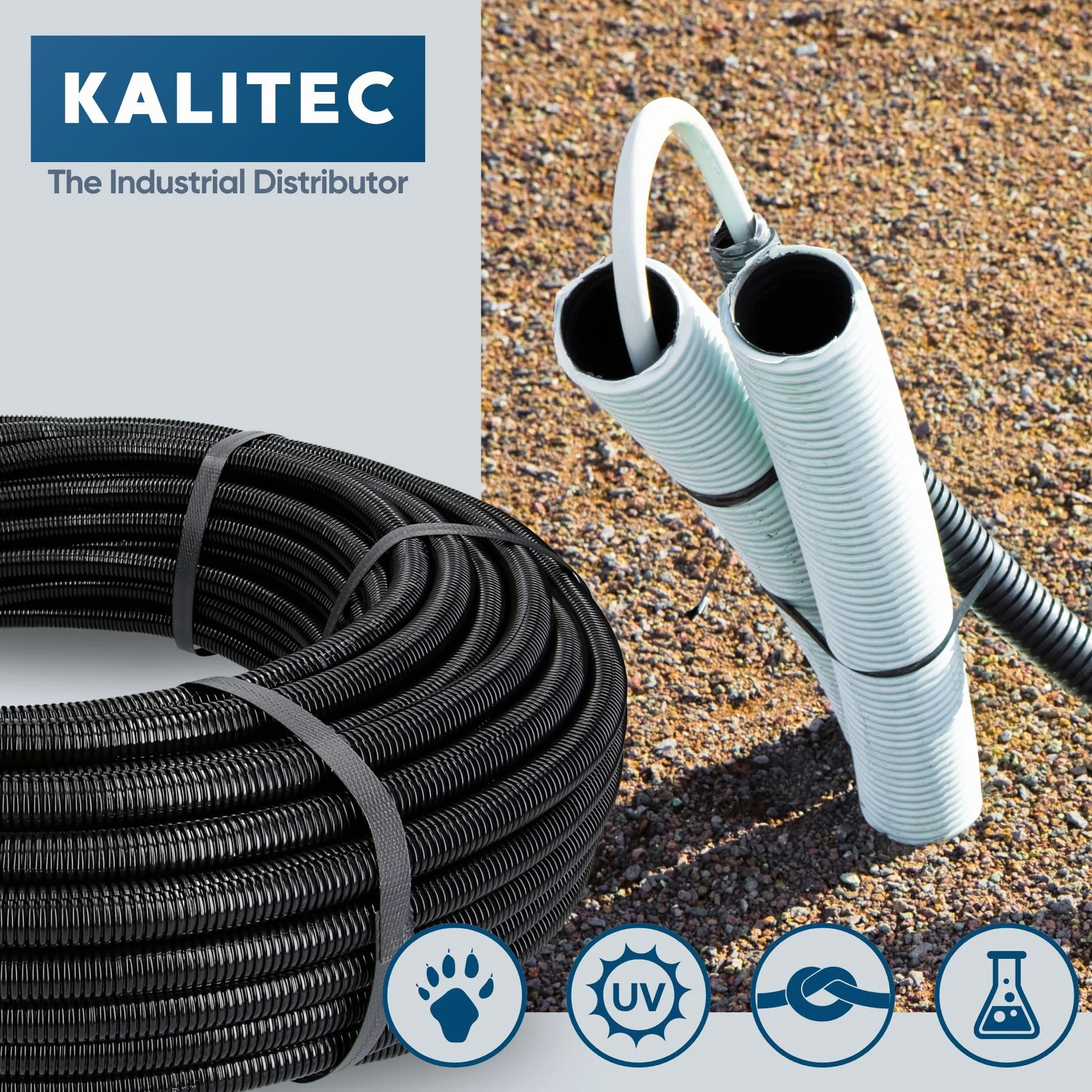 Kalitec rura falista z rowkiem NW 12 10 m ochrona kabla AD 15,6 mm ID 12,0 mm