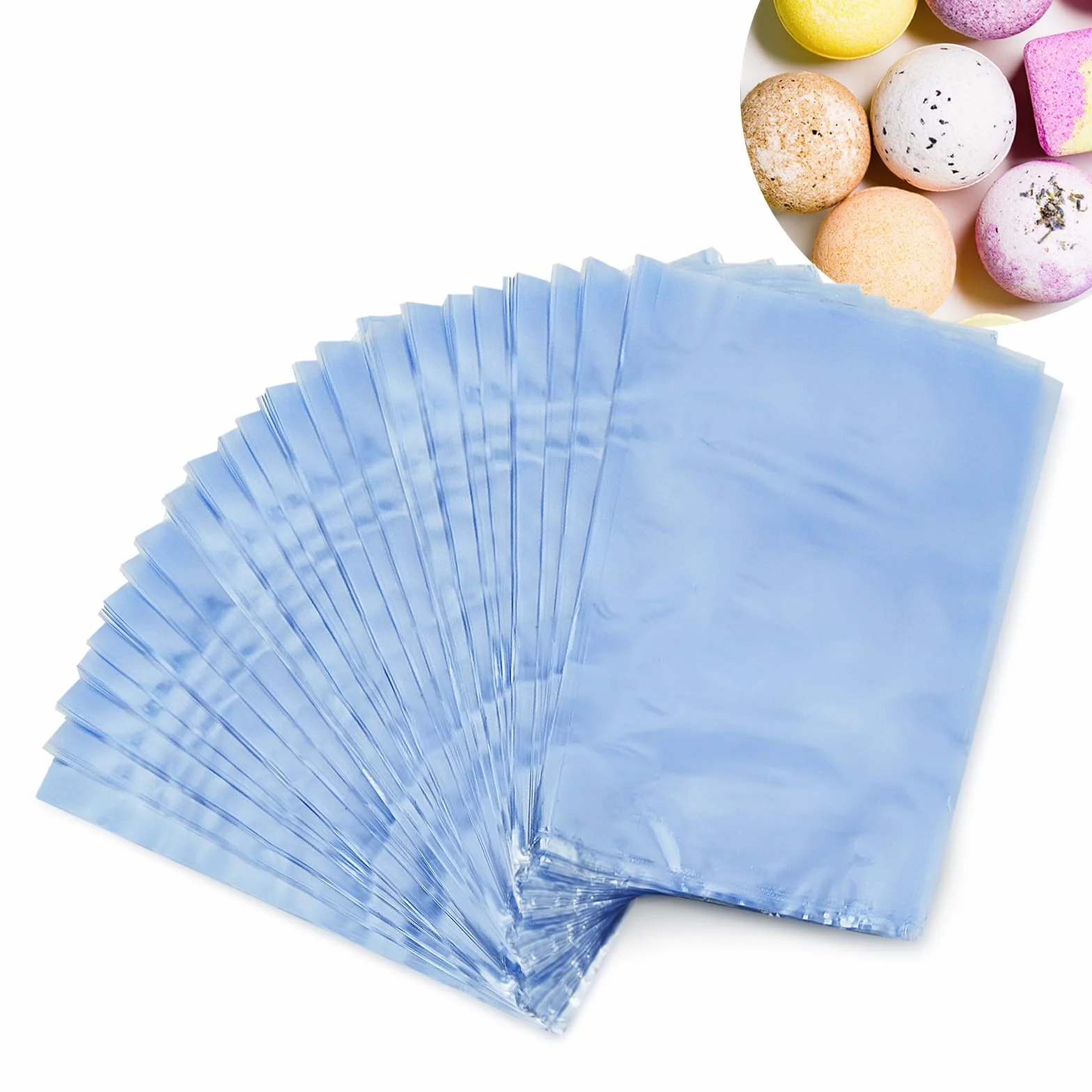 Torebki termokurczliwe PVC 10 x 15 cm 300 sztuk do mydła, kul kąpielowych, świec