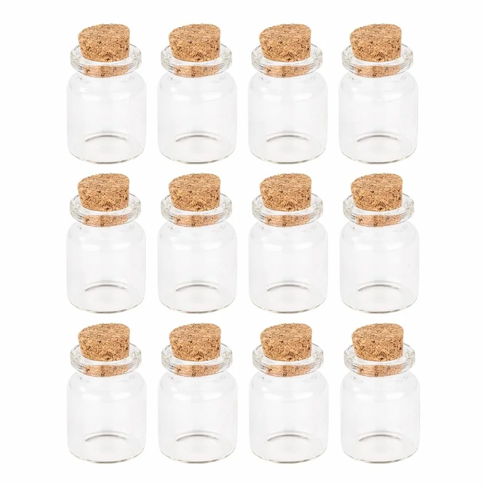 Mini probówki z korkiem 5 ml 12 sztuk Ø 2,1 cm wysokość 3 cm