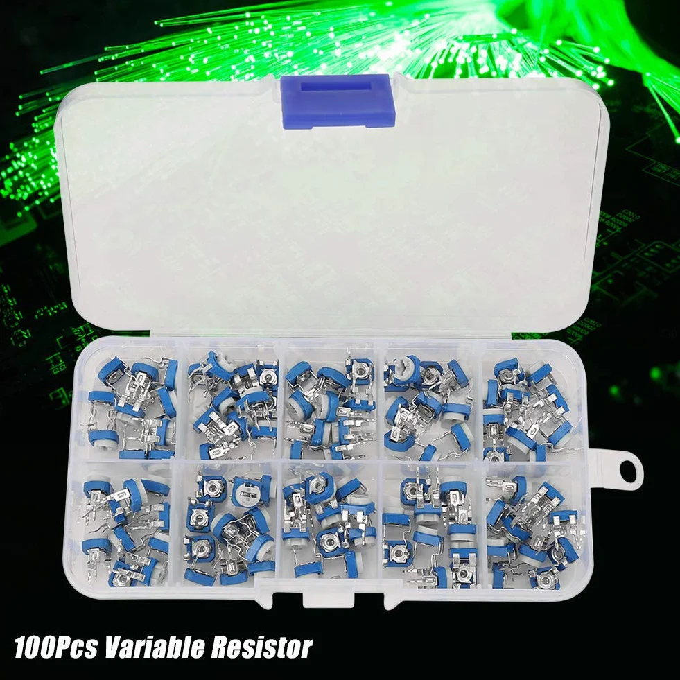 100 Stück variable Widerstände 500 Ohm bis 1M Ohm Trimmer Potentiometer Kit